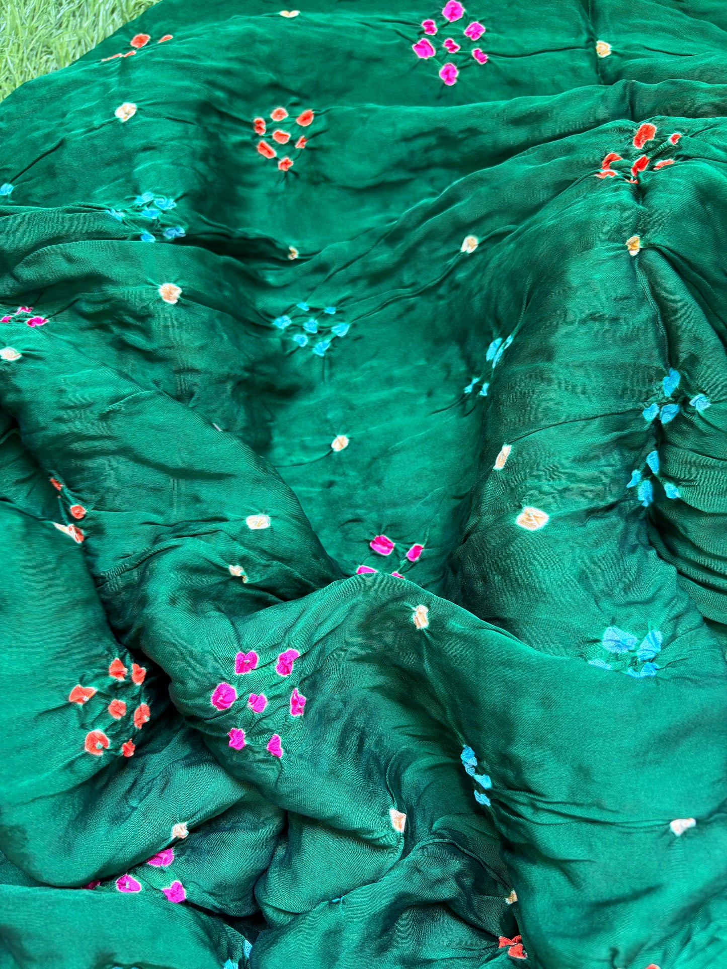 Modal silk bandhani fabric