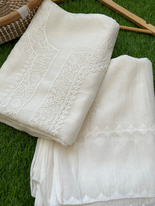 Chanderi Chikankari Kurta Dupatta