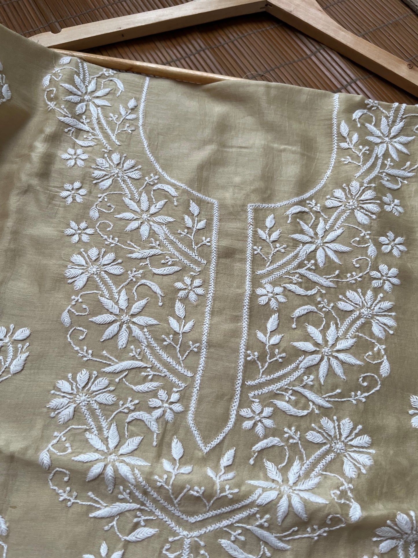 Chanderi chikankari kurta
