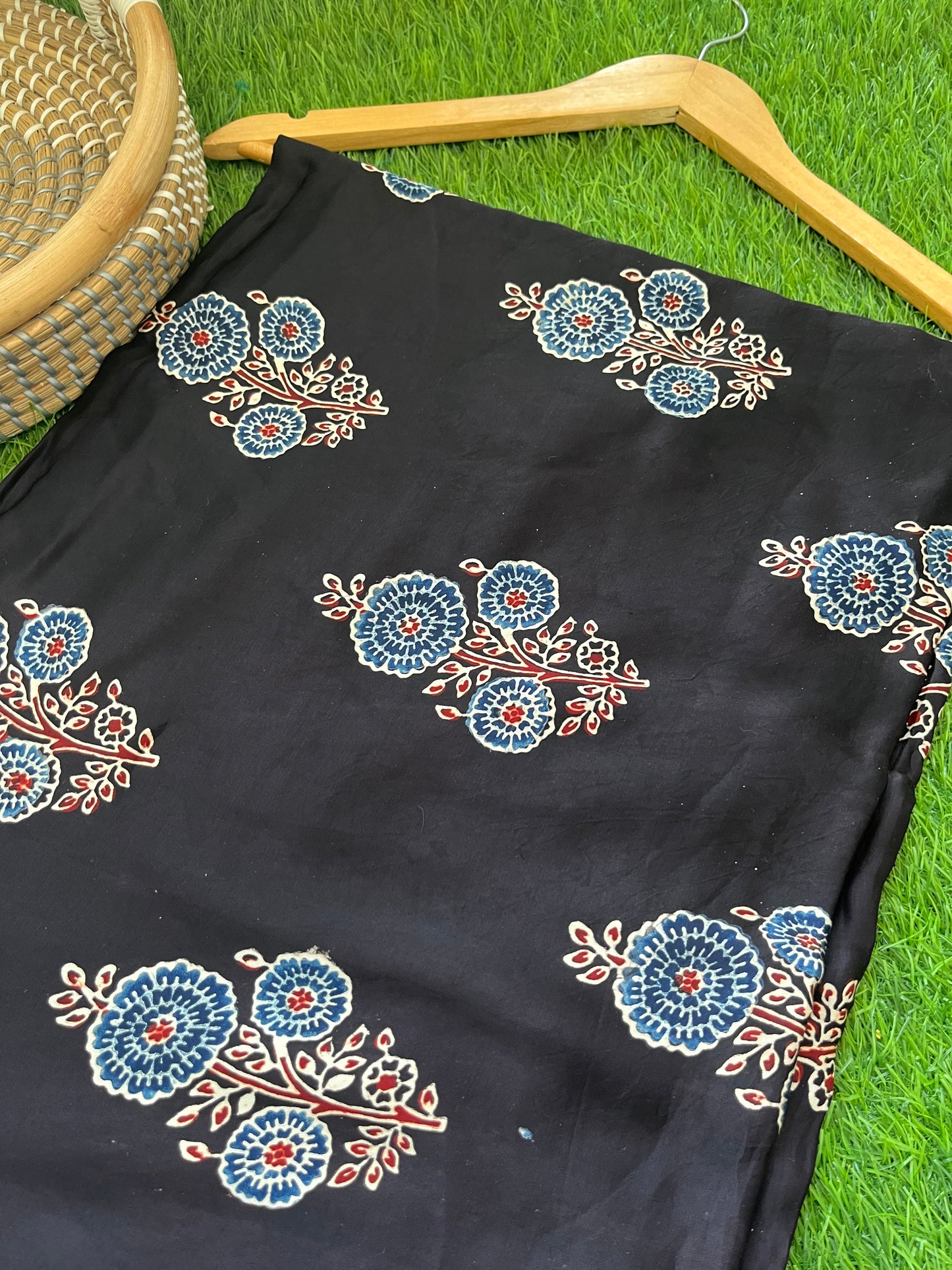 Modal Silk ajrakh fabric