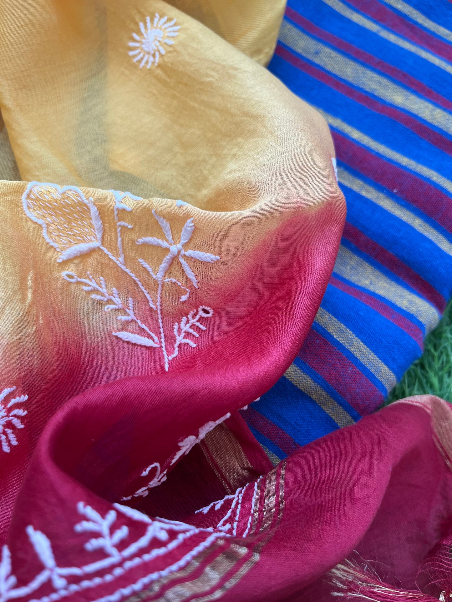 रोज़ाना  :Chanderi Chikankari Dupatta with kala cotton kurta Fabric