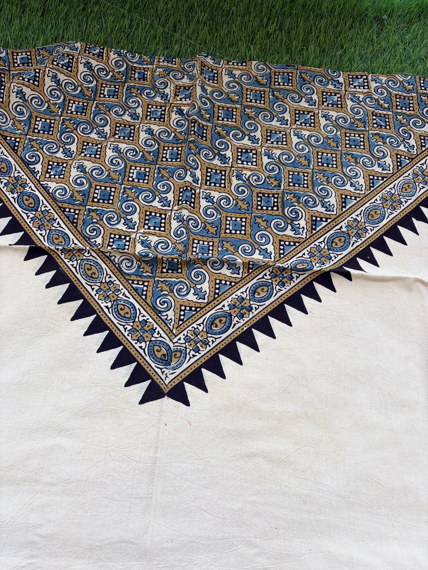 Cotton Ajrakh patterned fabric