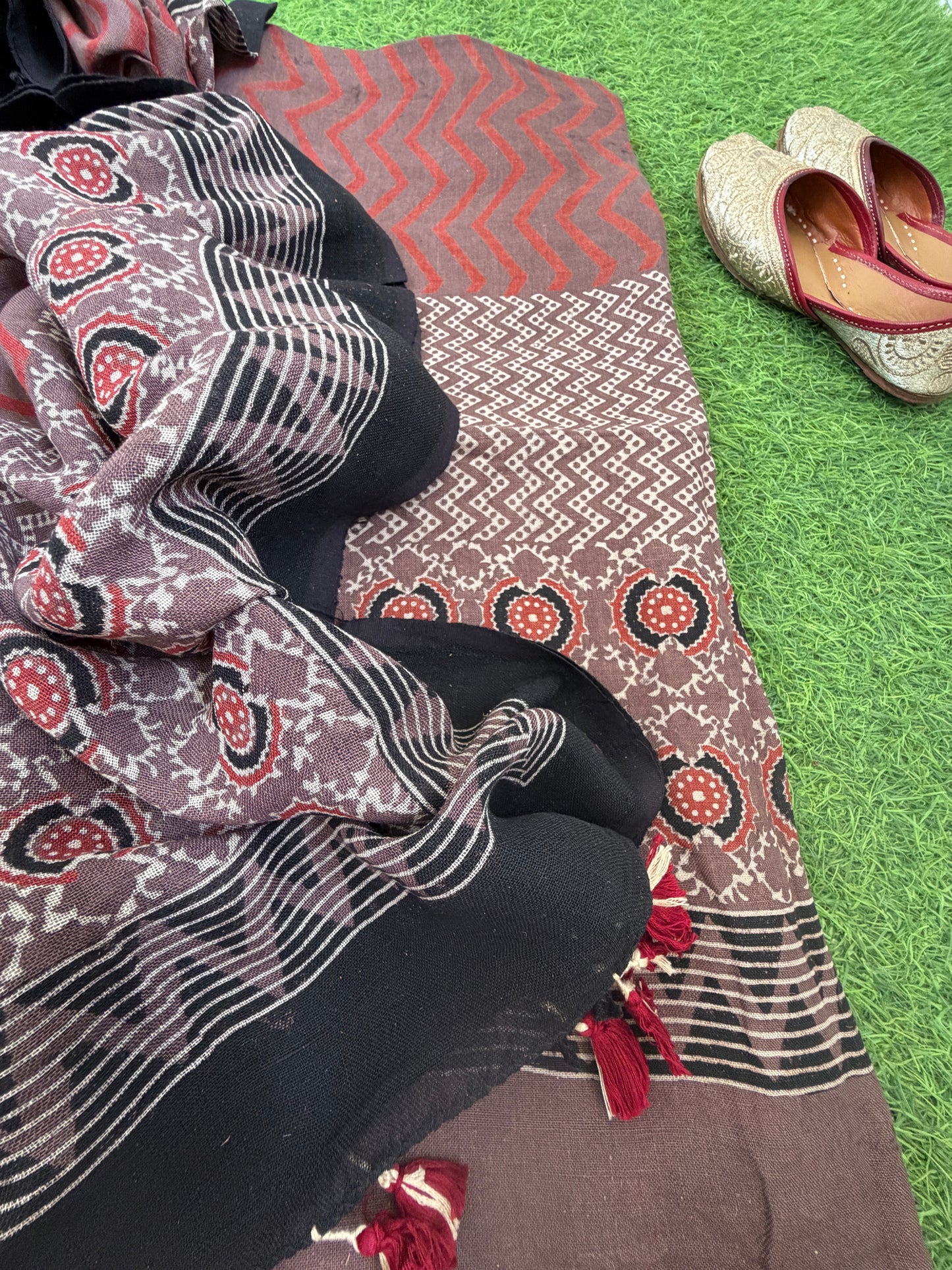 Linen Ajrakh Kurta and dupatta