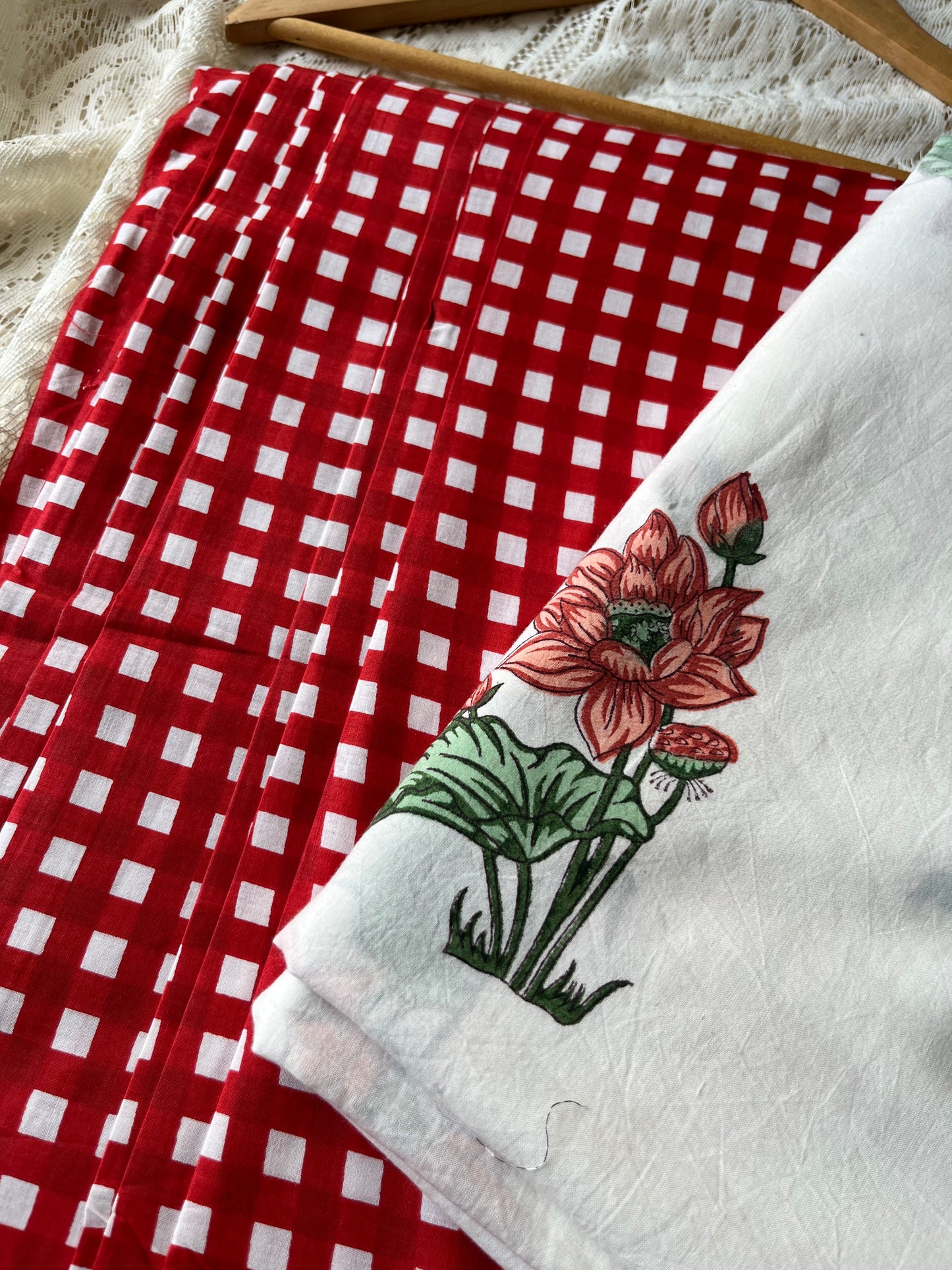 Check Cotton kurta Bottom