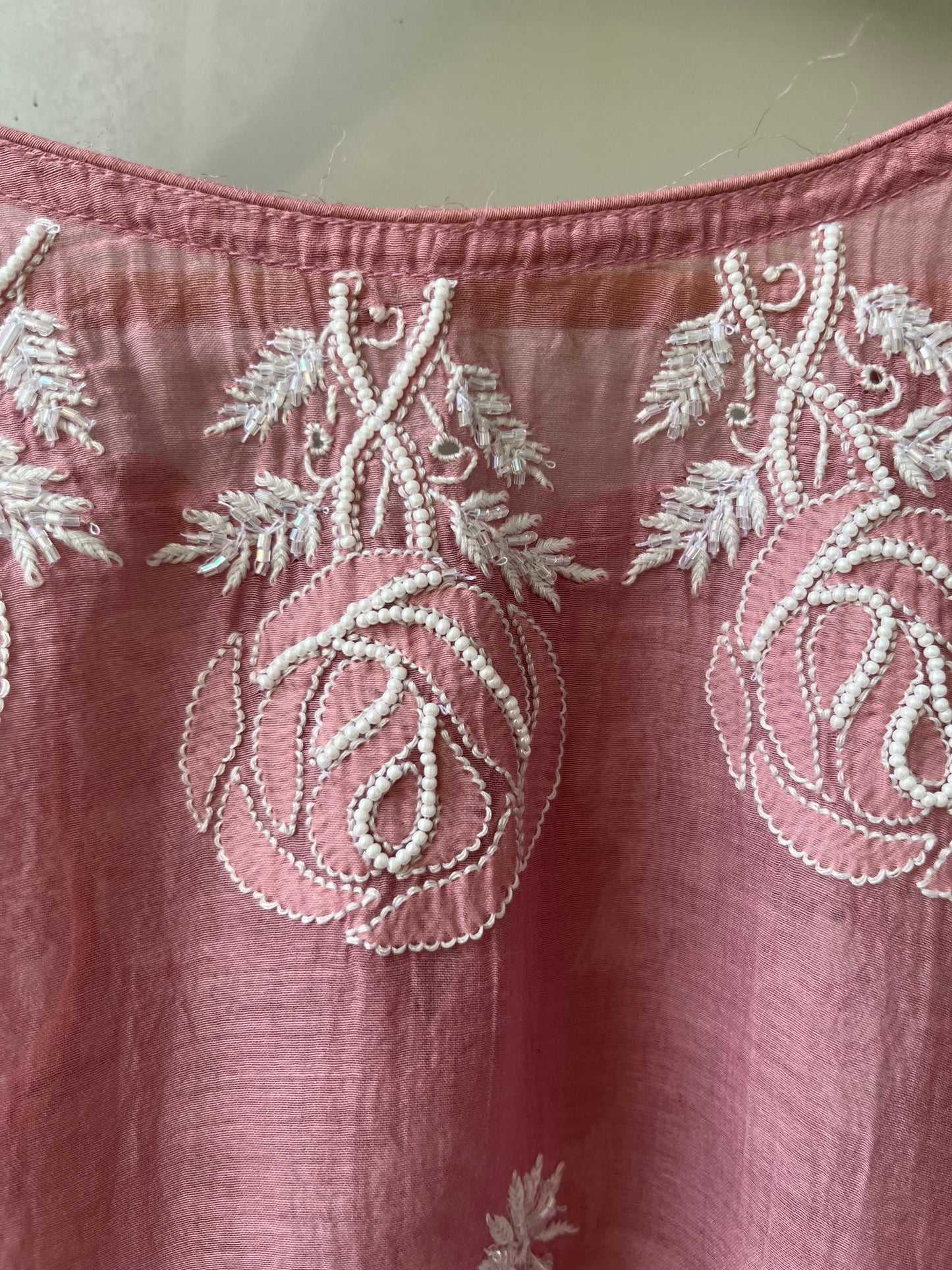 Chanderi chikan work Kaaftan