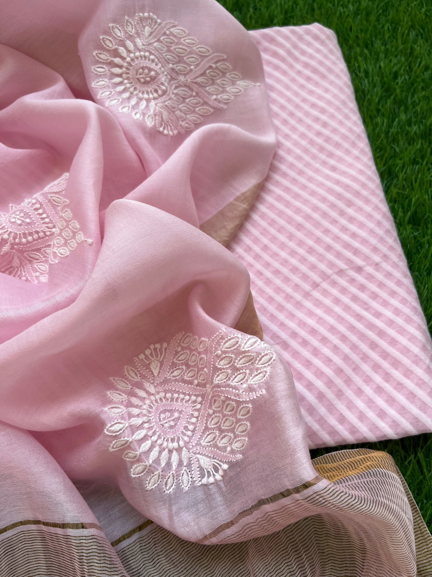 Jaamdani kurta chanderi dupatta