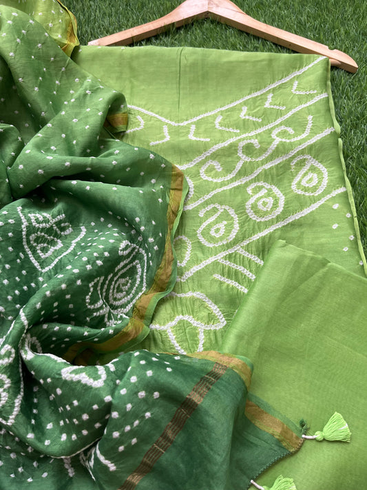 Chanderi Bandhani kurta dupatta