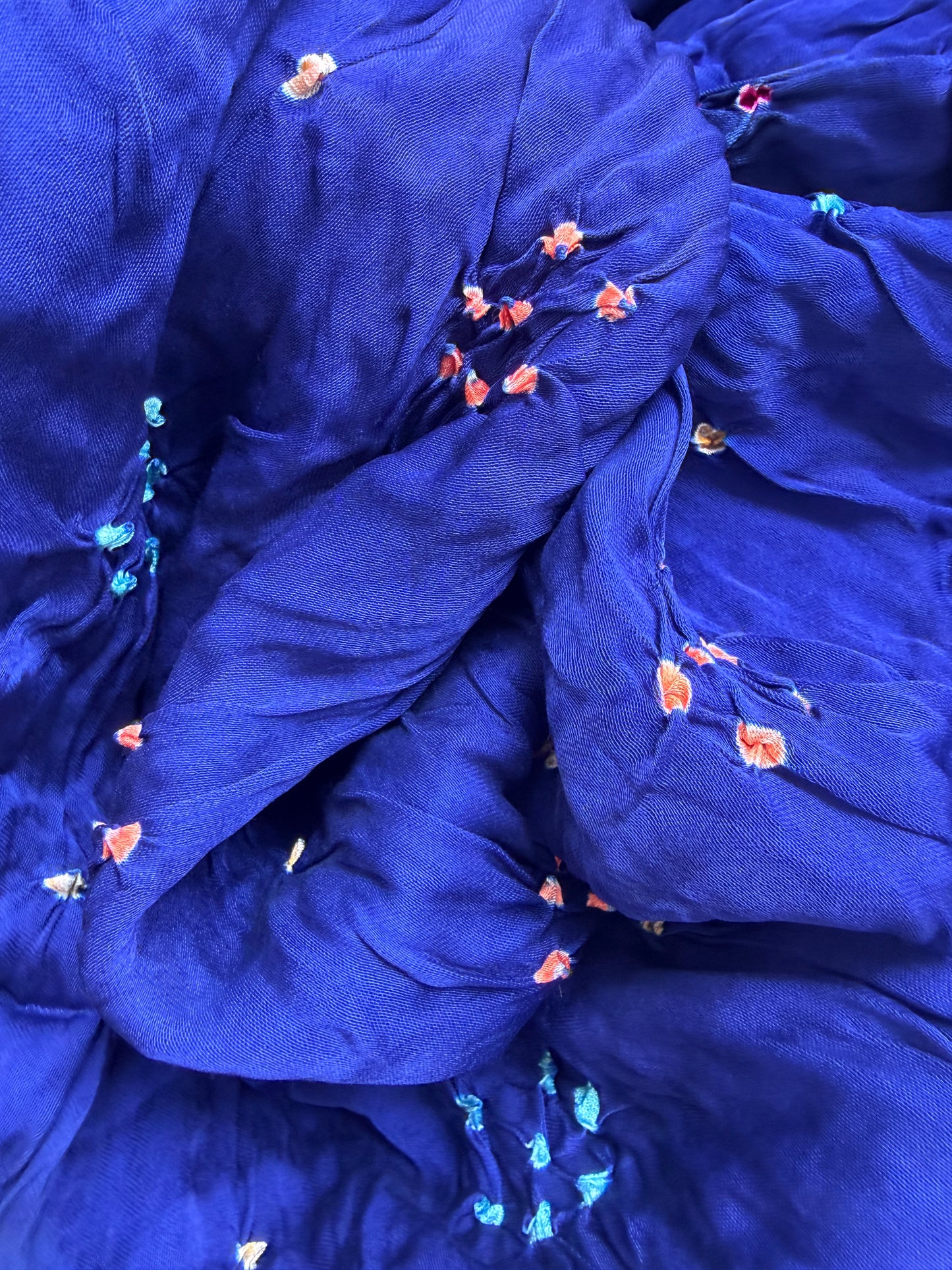 Modal silk bandhani fabric