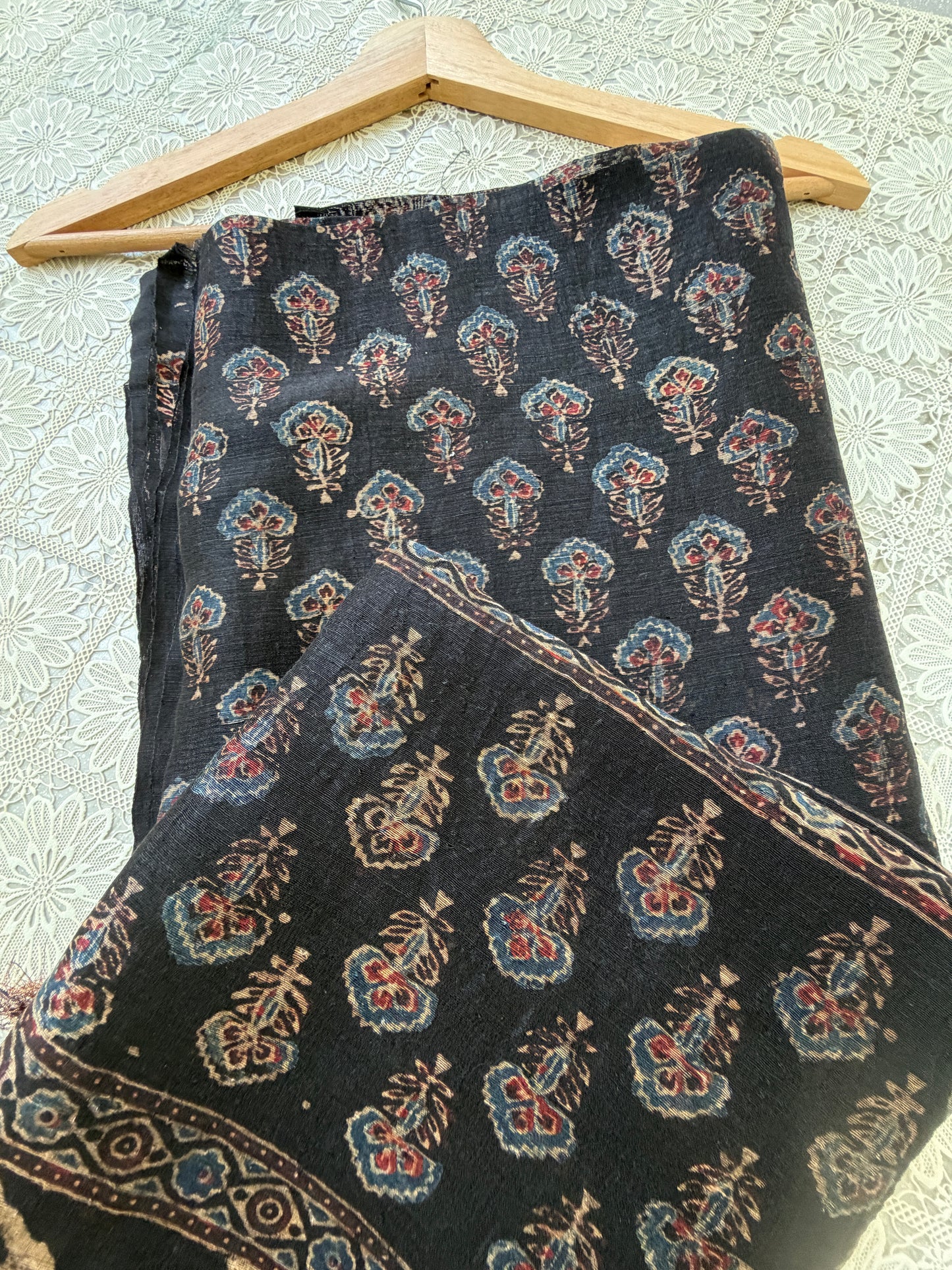 Linen Ajrakh Kurta and dupatta