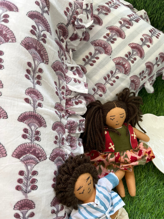 Cotton block print cushion cover