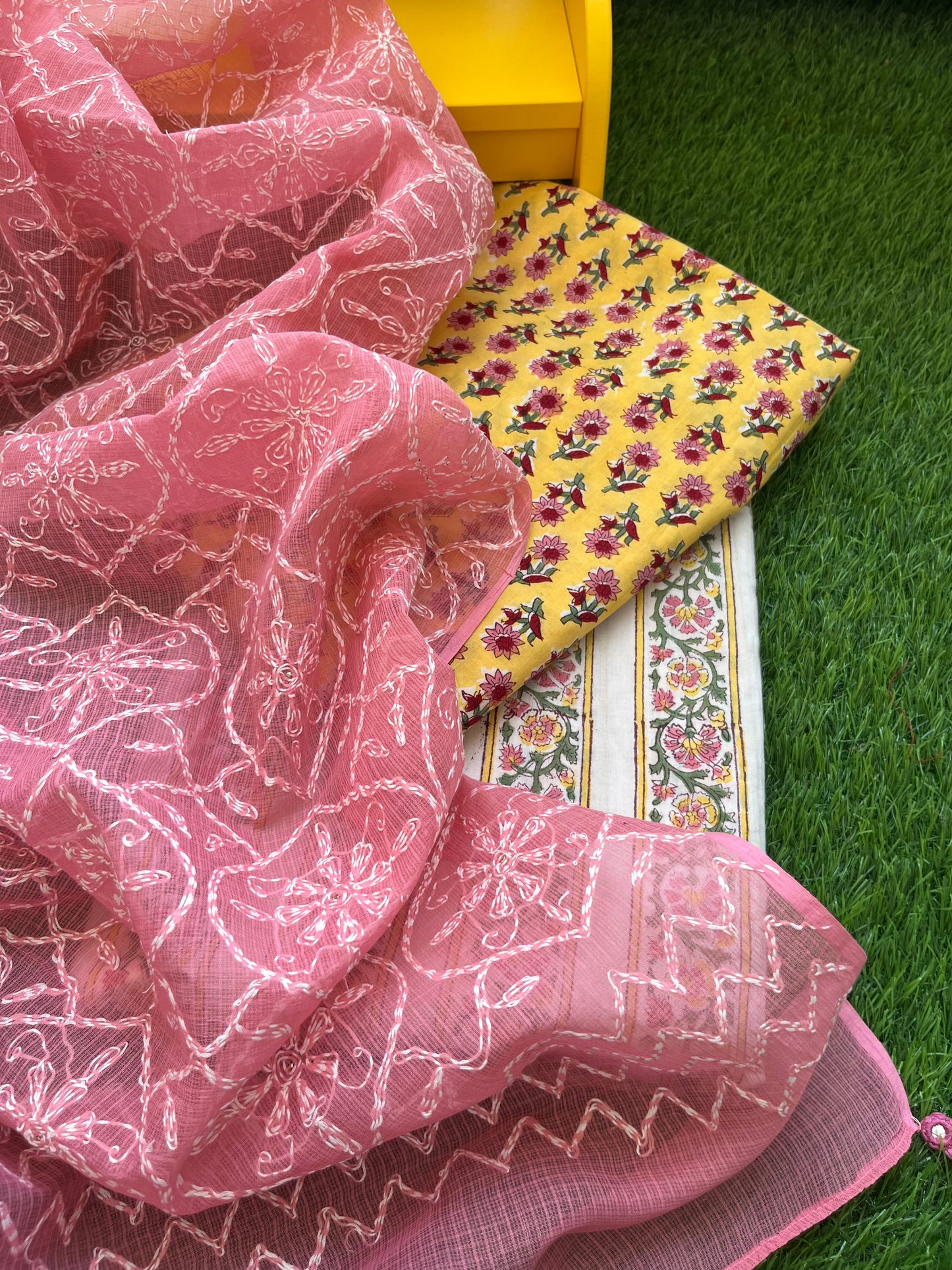 Chikankari Dupatta cotton Fabric