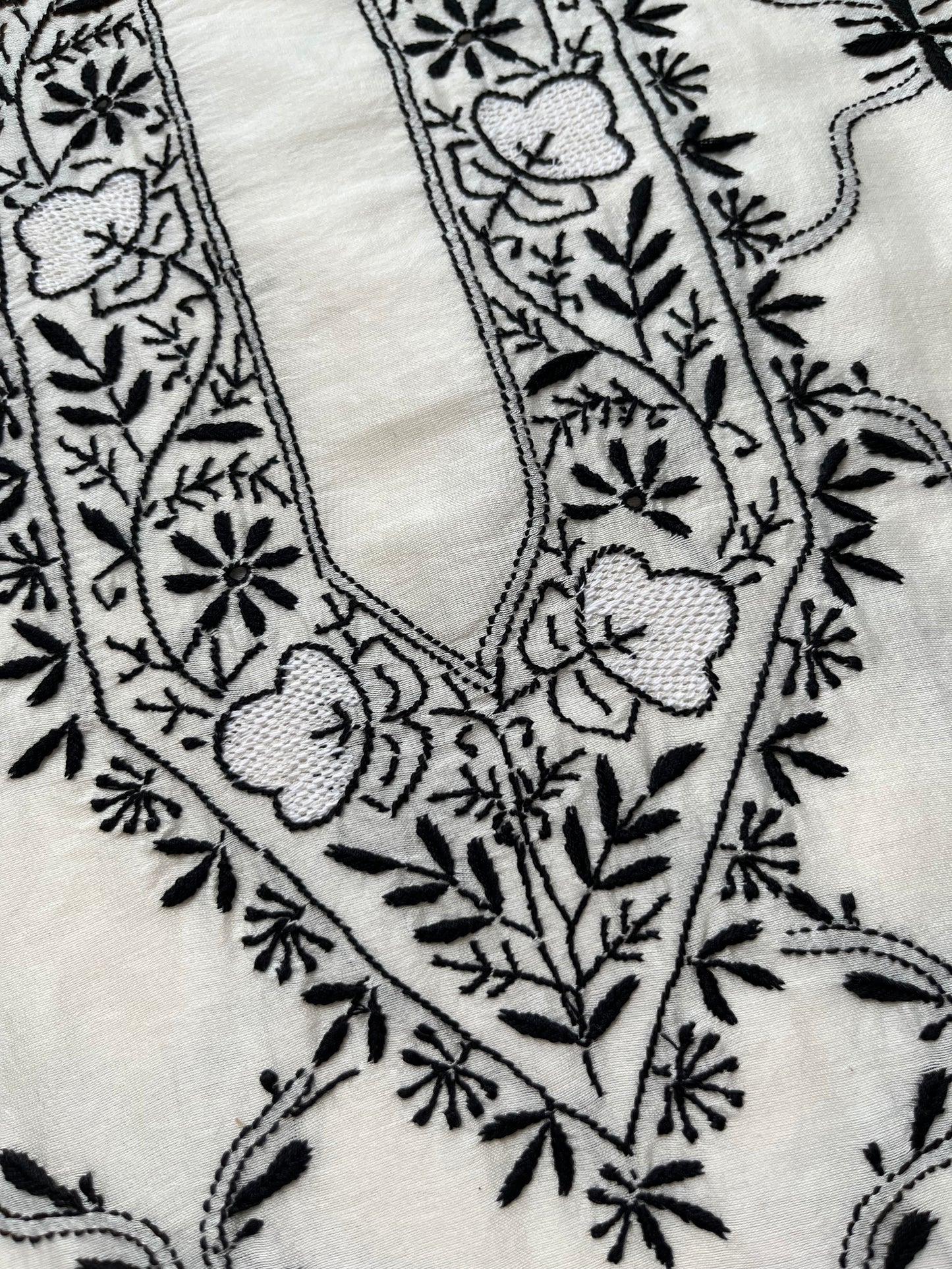 Chanderi chikankari kurta