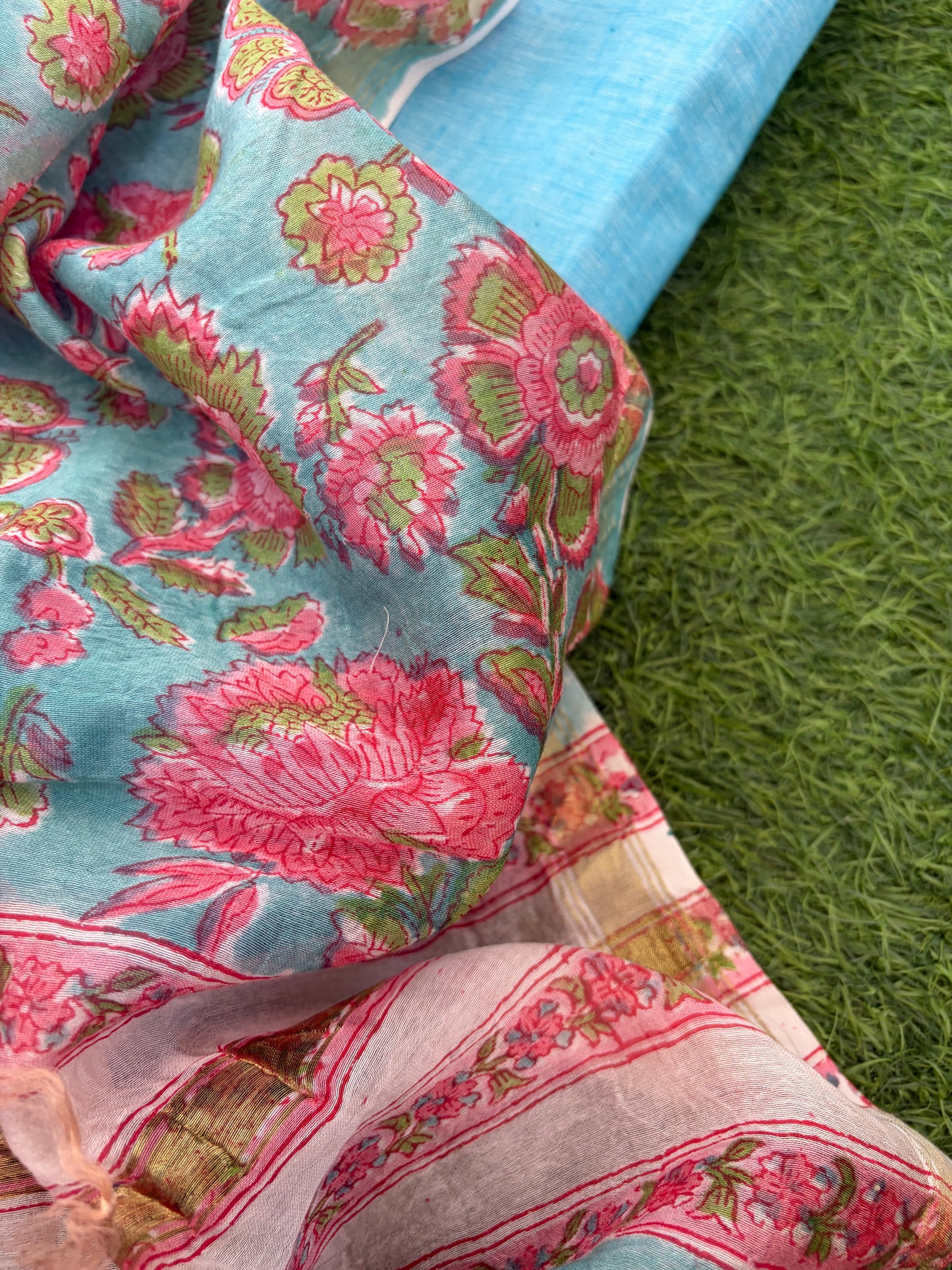 Mangalgiri kurta bottom fabric chanderi dupatta
