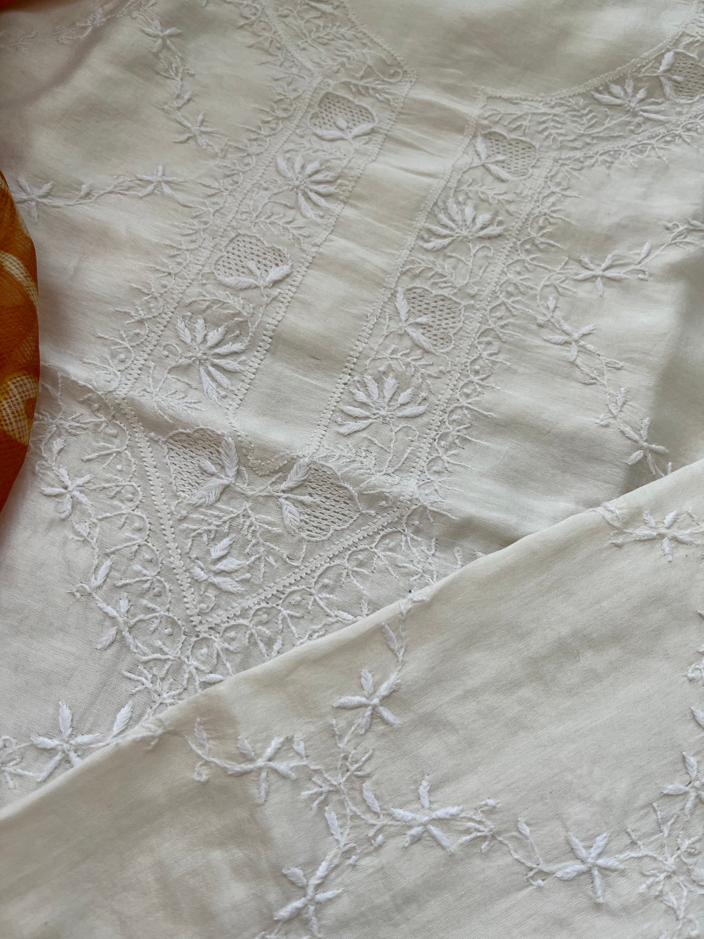 Kota Silk block print dupatta with chanderi Kurta