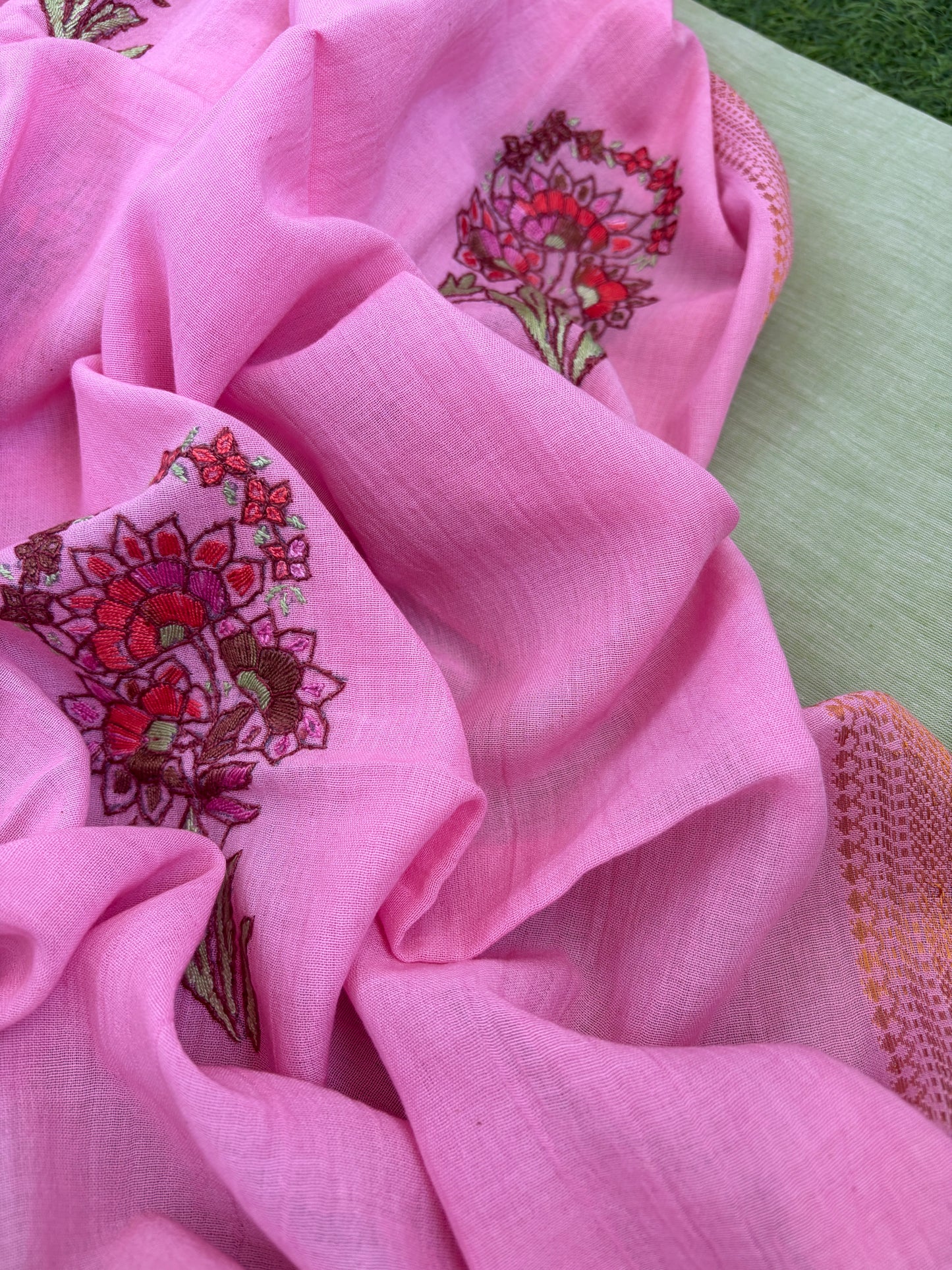 Mangalgiri Cotton kurta bottom kashmiri work dupatta