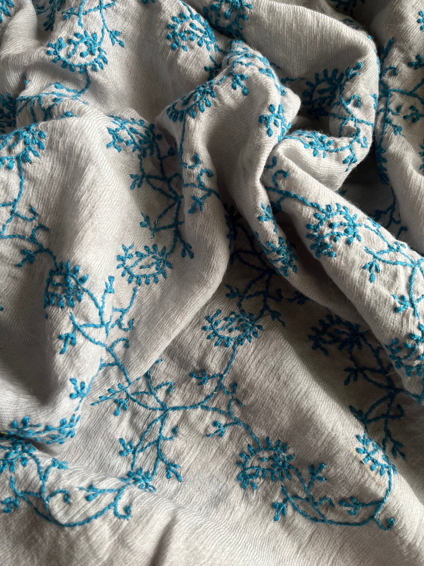 Pure wool chikankari shawl