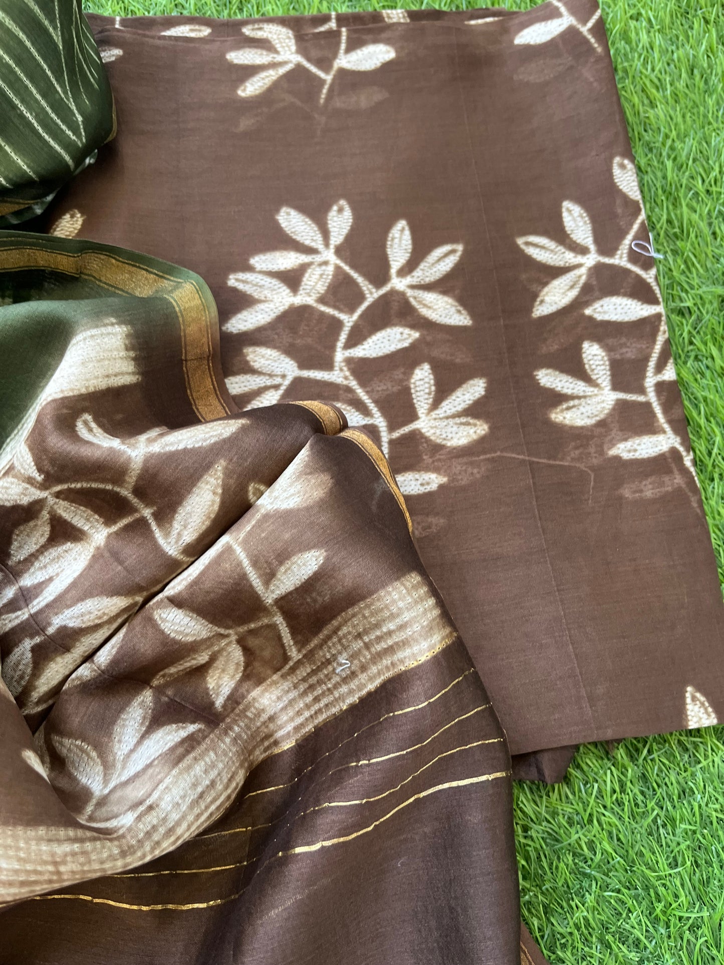 Shibori chanderi kurta dupatta