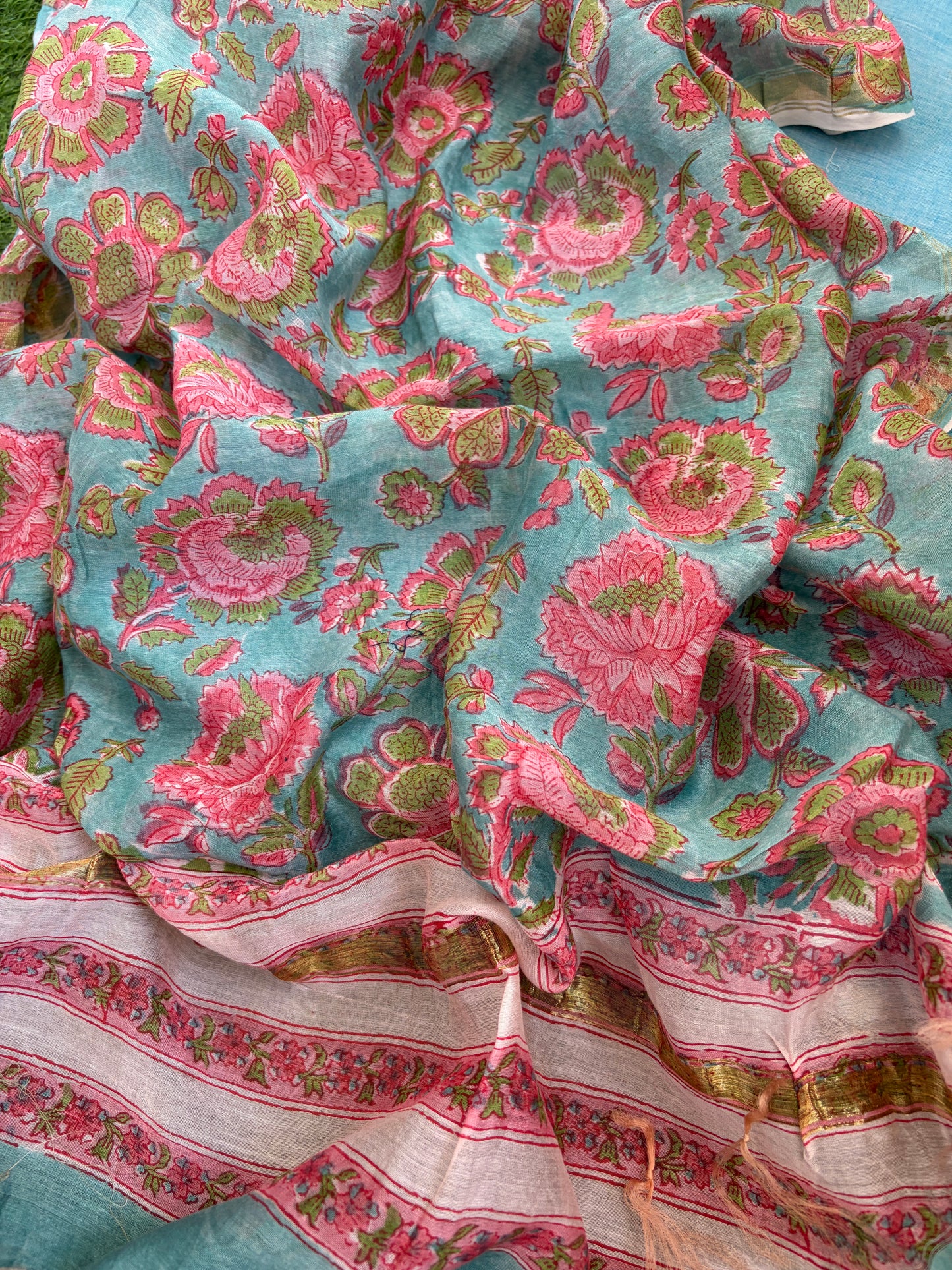 Mangalgiri kurta bottom fabric chanderi dupatta