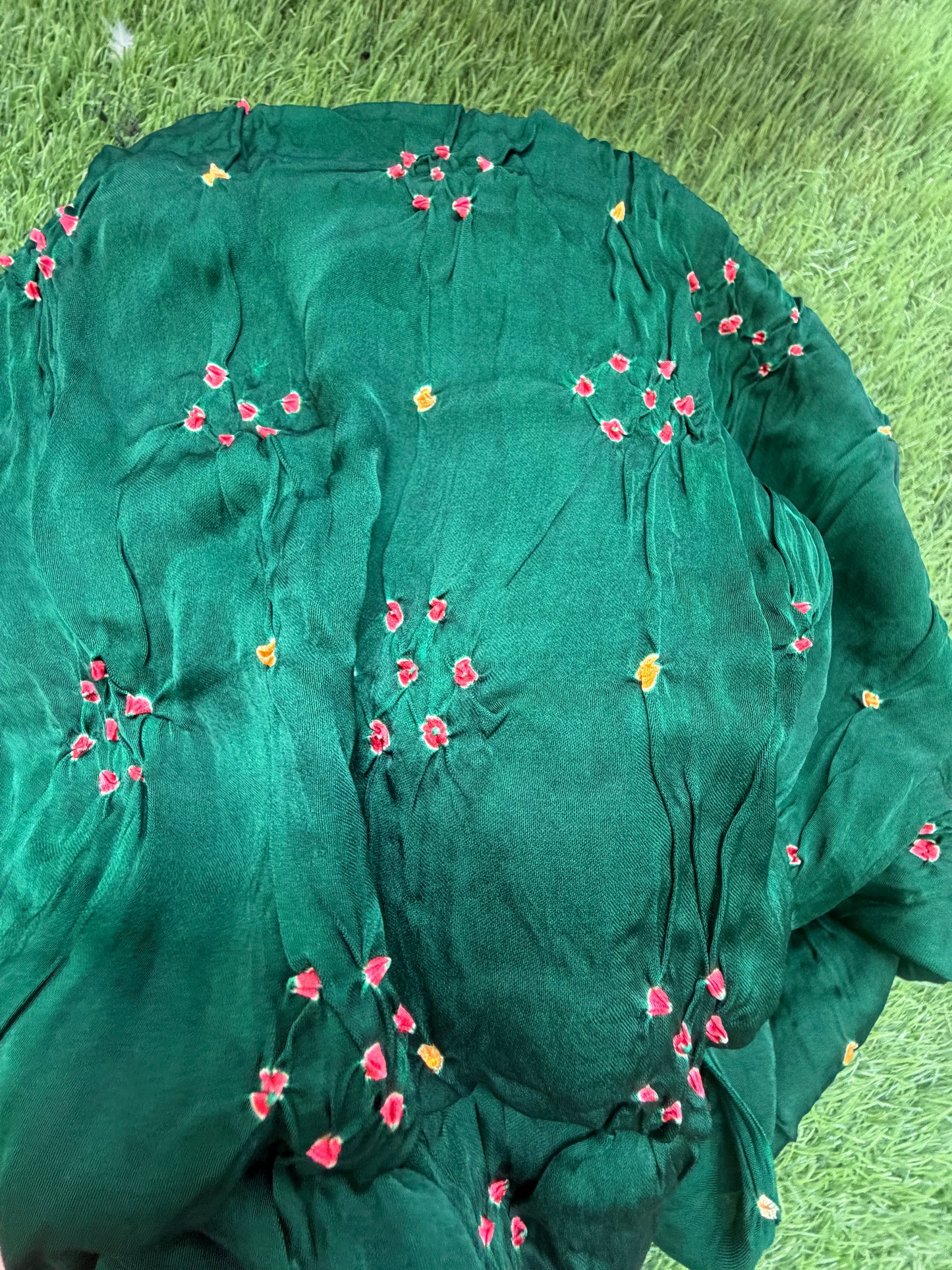 Modal silk bandhani fabric