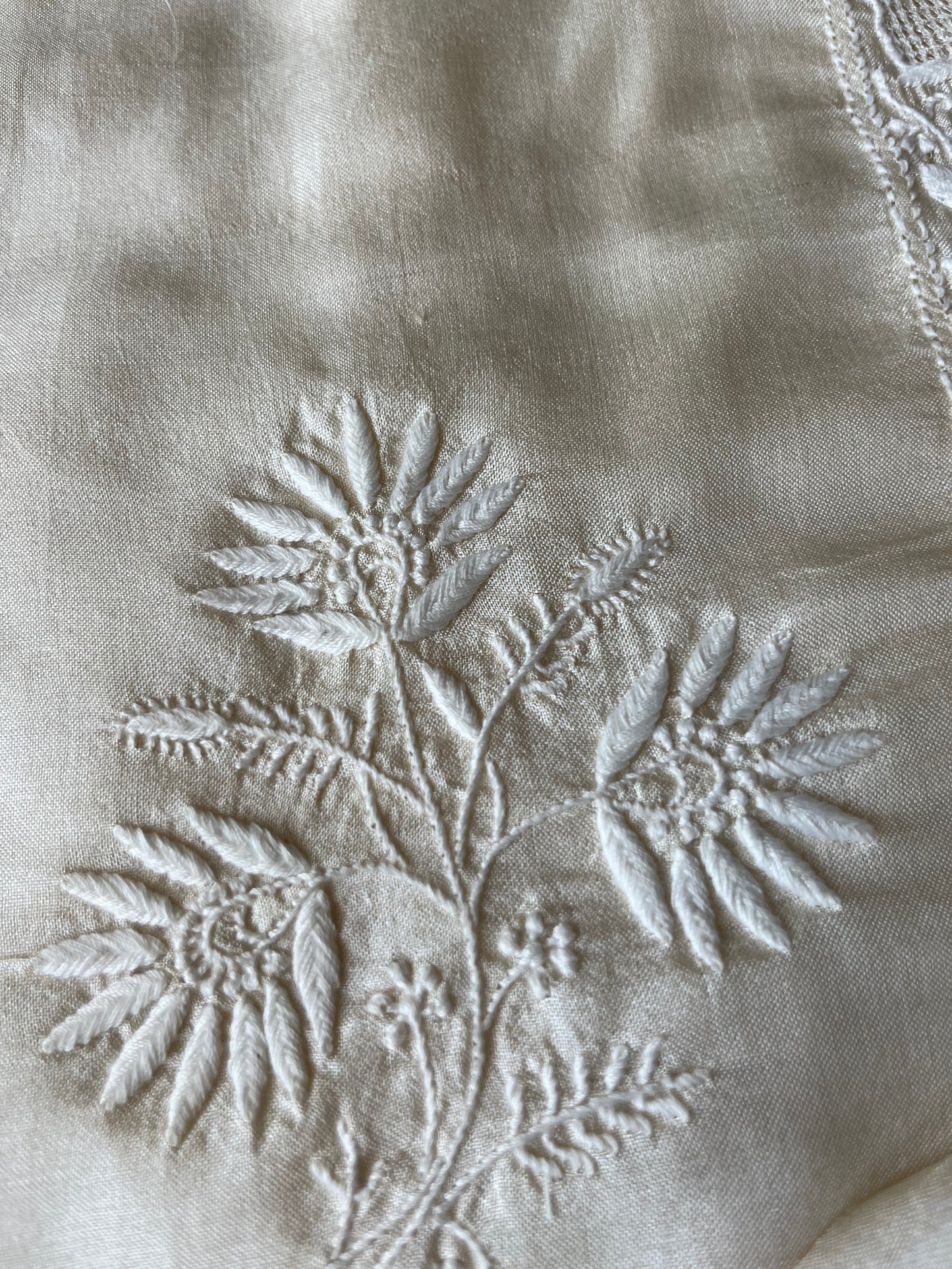 Tussar Silk Chikankari kurta Dupatta