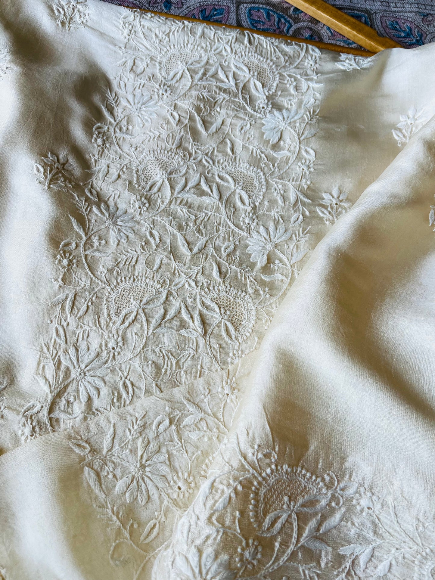 Tussar Silk Chikankari kurta Dupatta