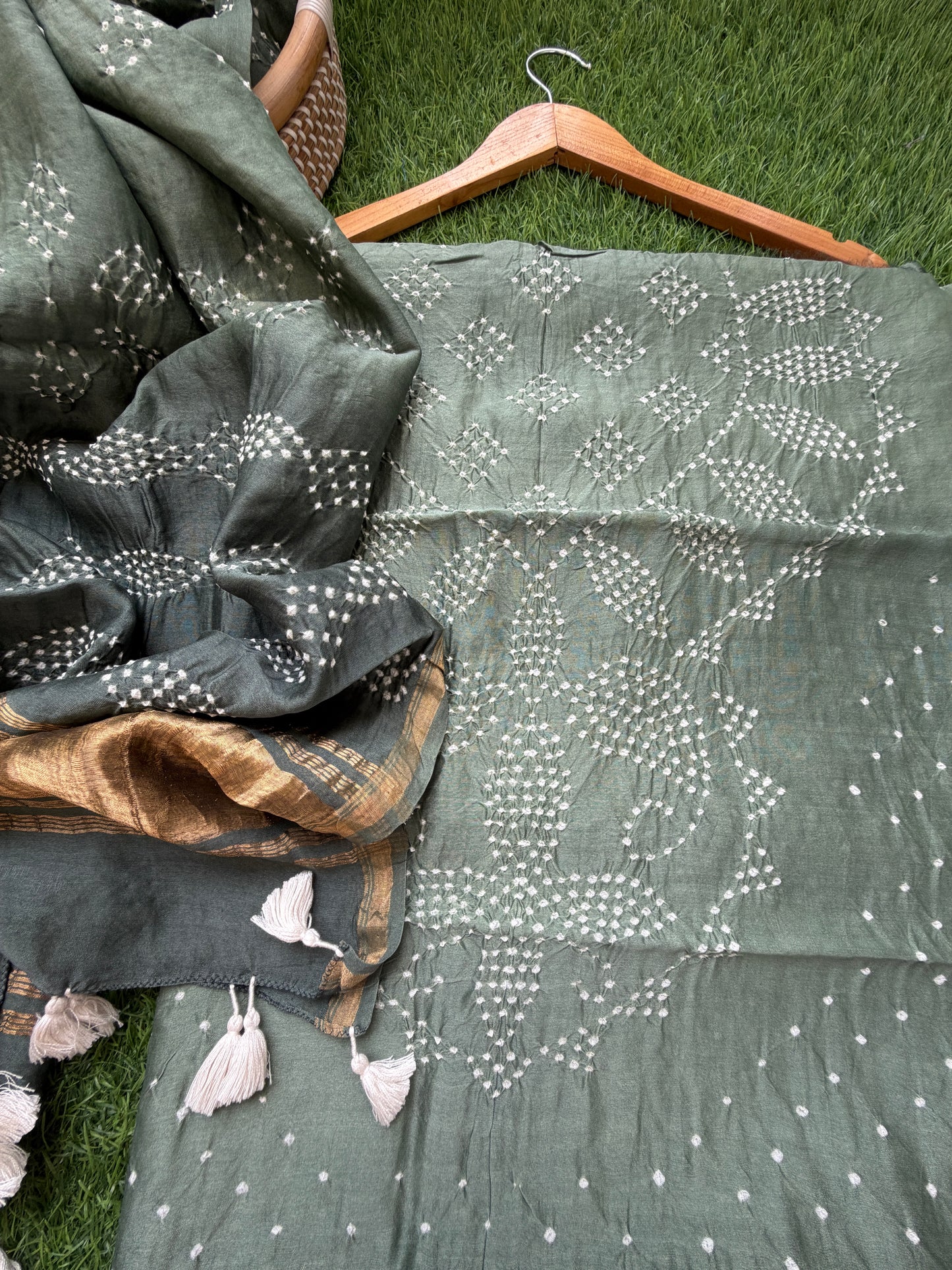 Chanderi Bandhani kurta dupatta