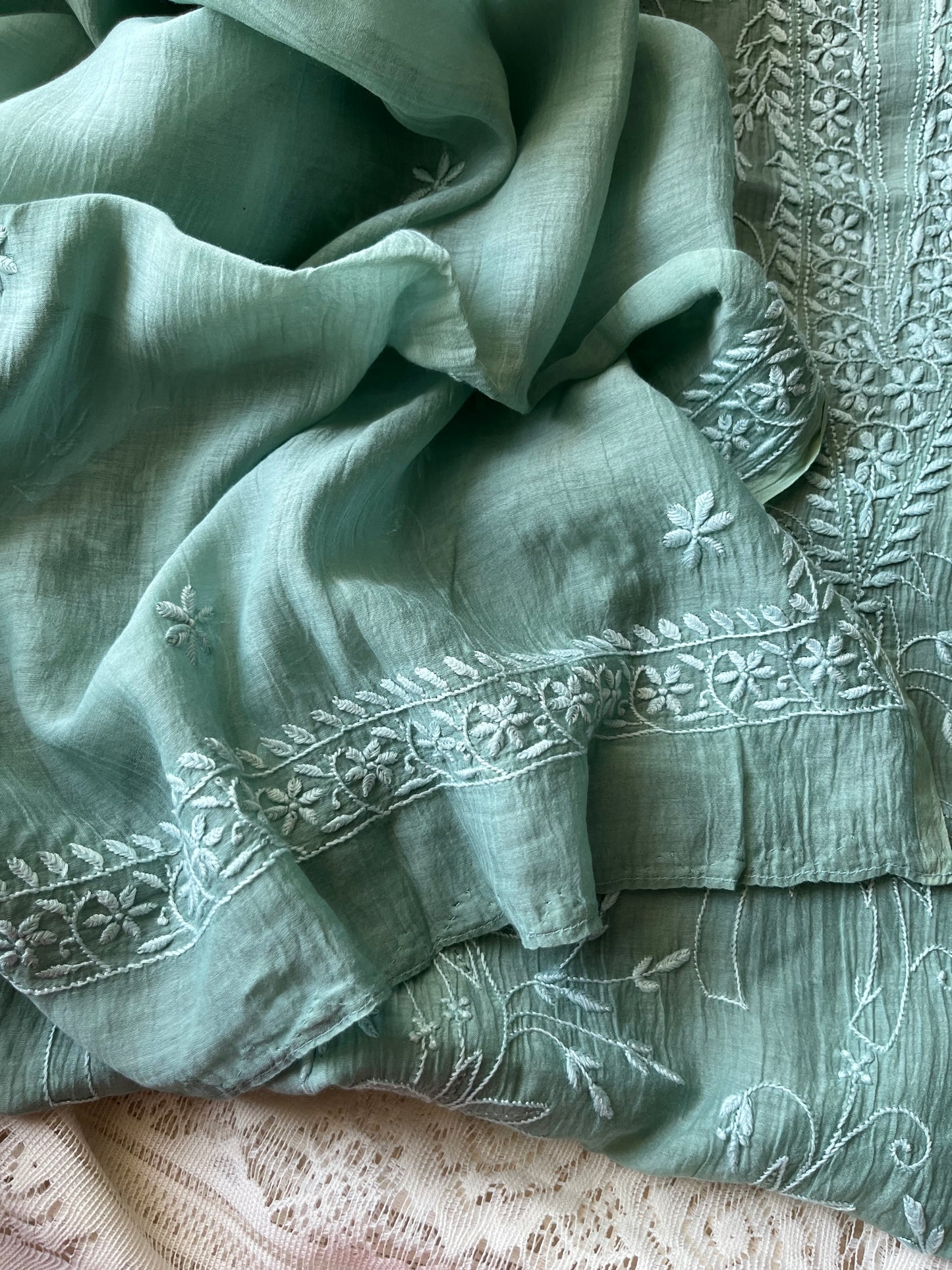 Chanderi Chikankari Kurta Dupatta