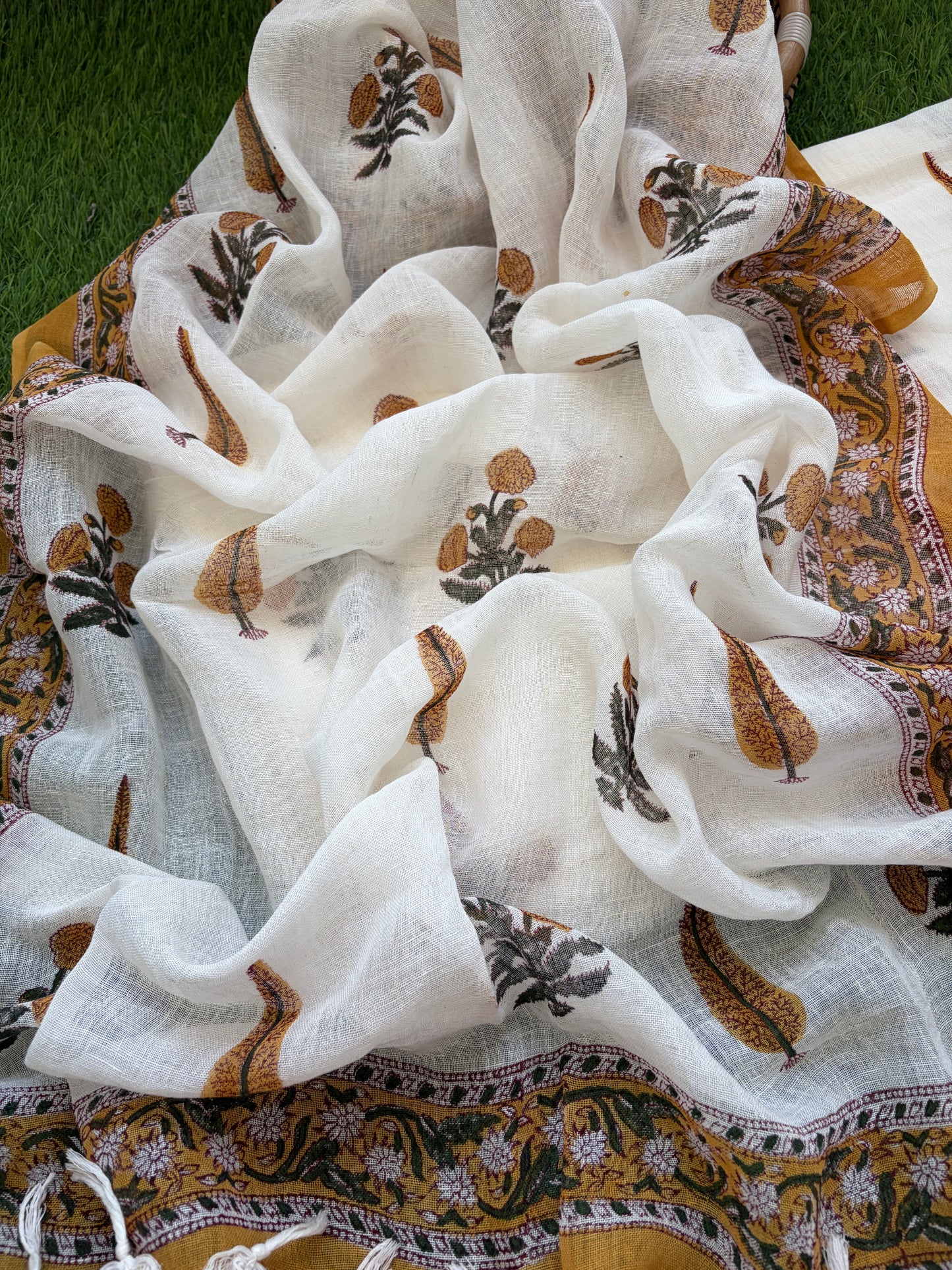 Pure Linen kurta and dupatta