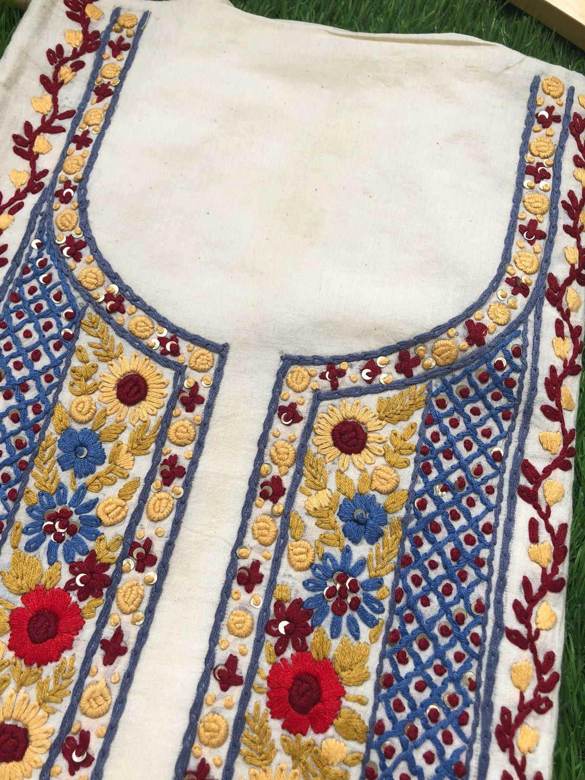 Handwoven Cotton embroidered kurta