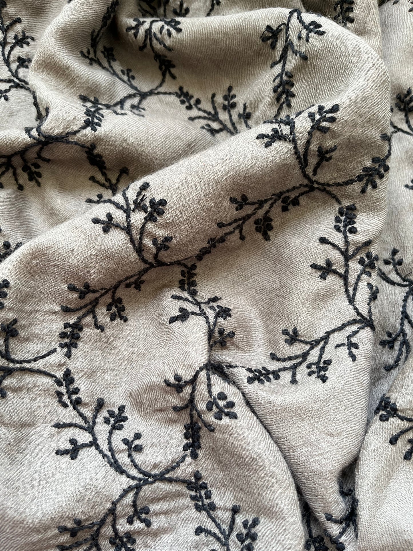 Pure wool chikankari shawl