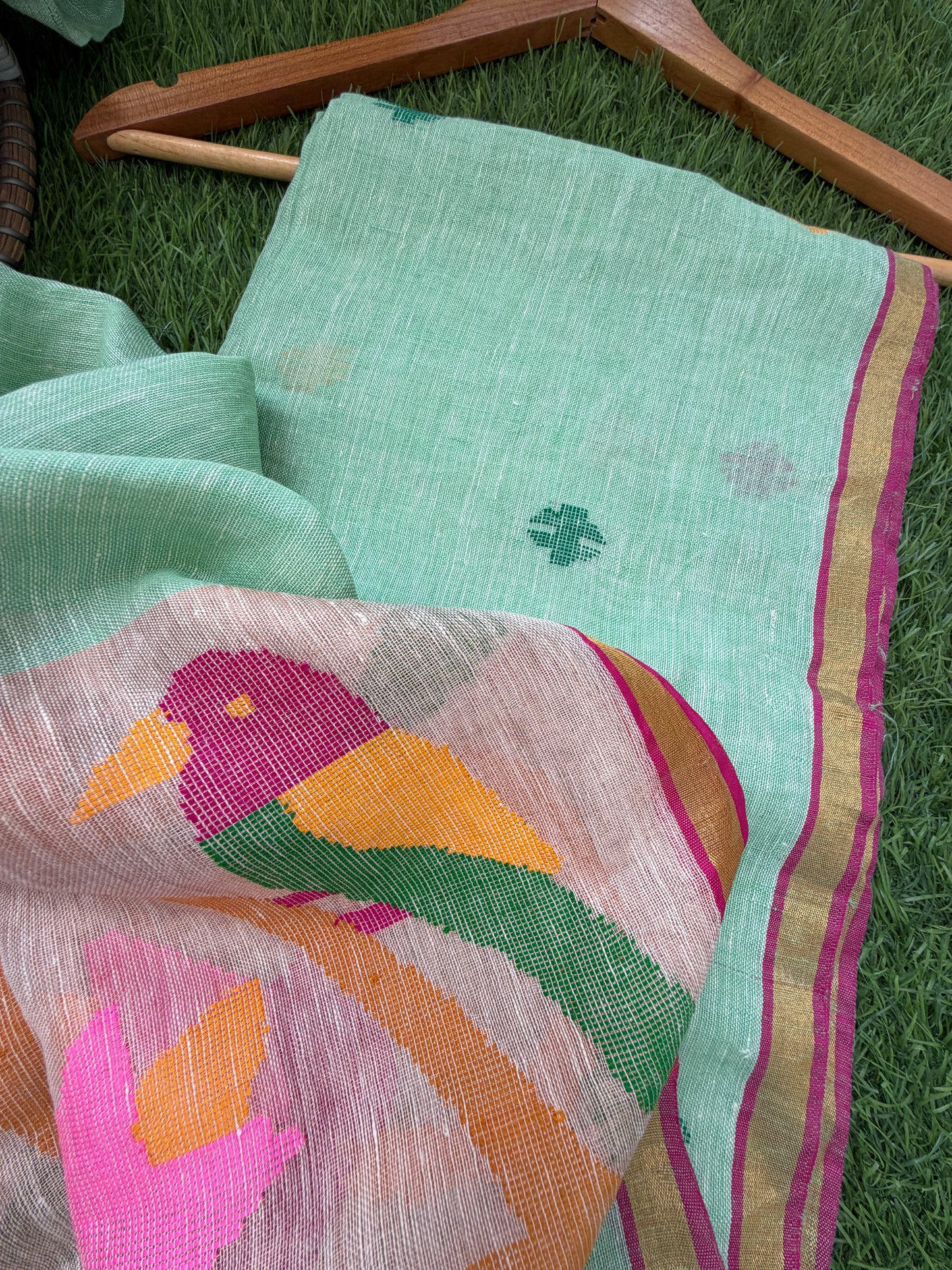 Linen Jaamdani kurta dupatta