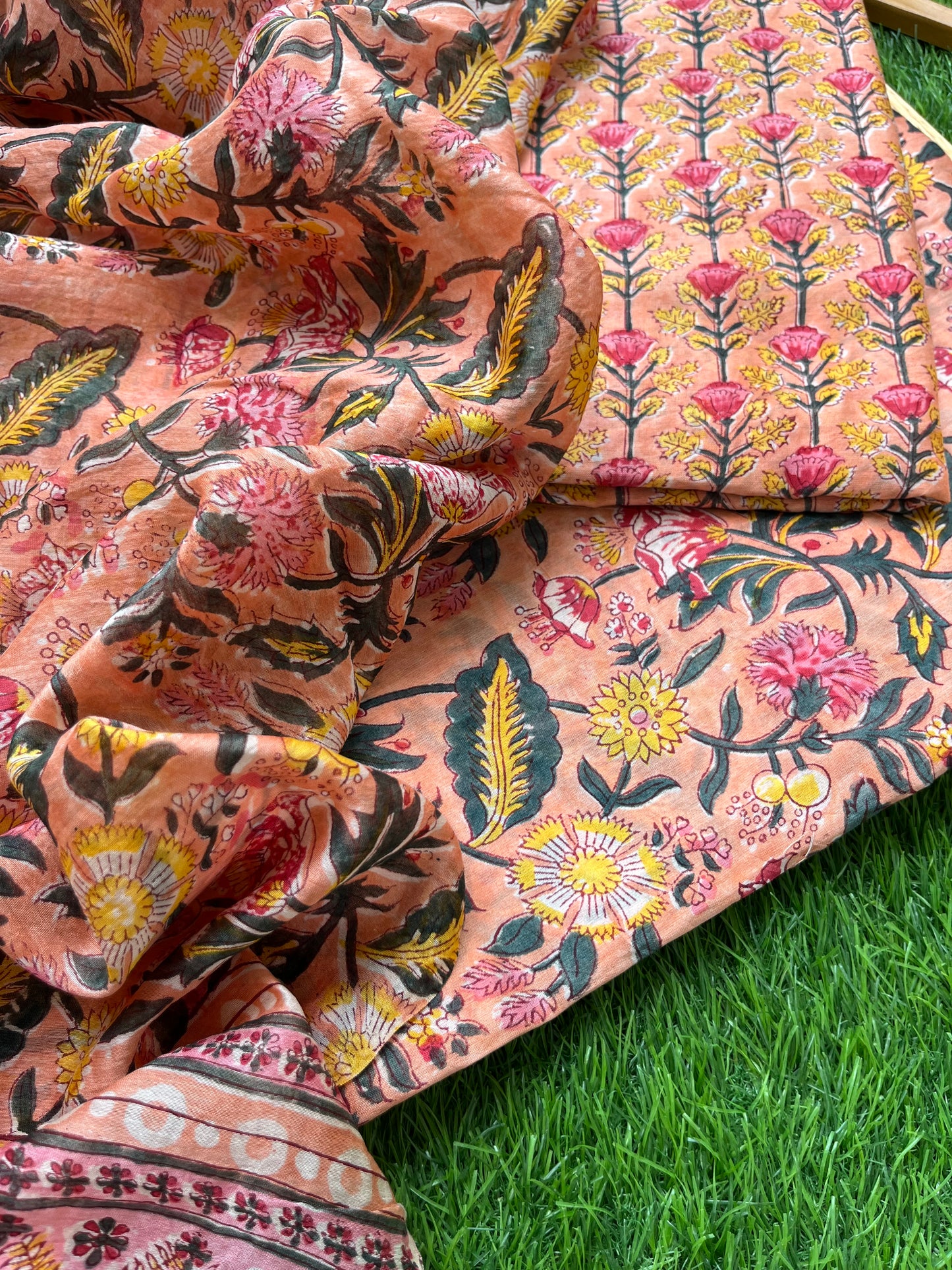 Block print chanderi Dupatta Kurta bottom