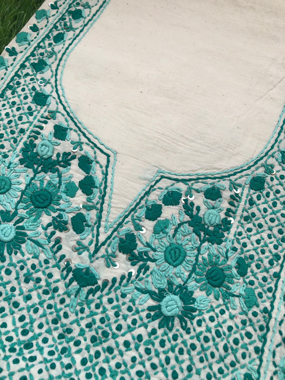 Handwoven Cotton embroidered kurta