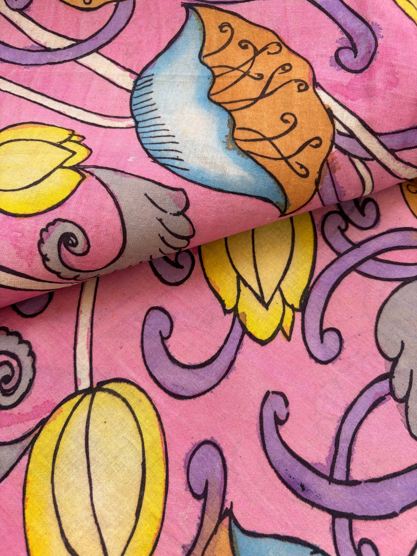 Cotton Kalamkari Fabric (hand painted)