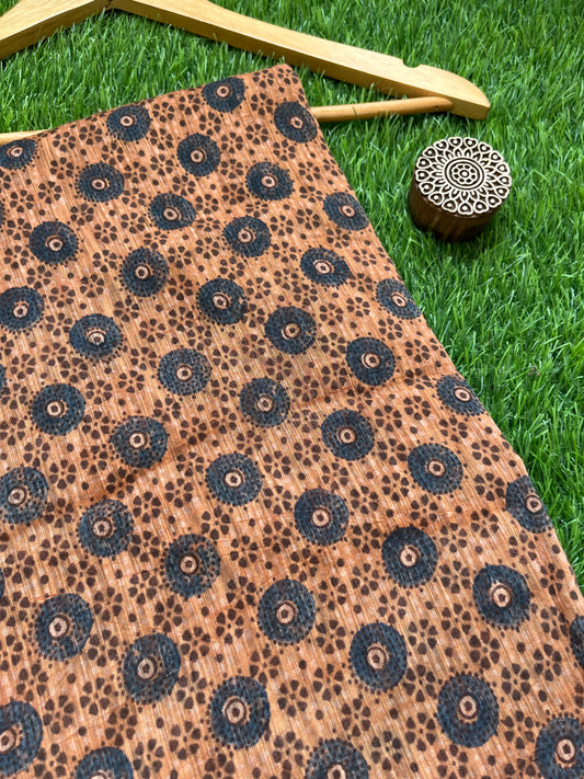 Ajrakh Chanderi fabric