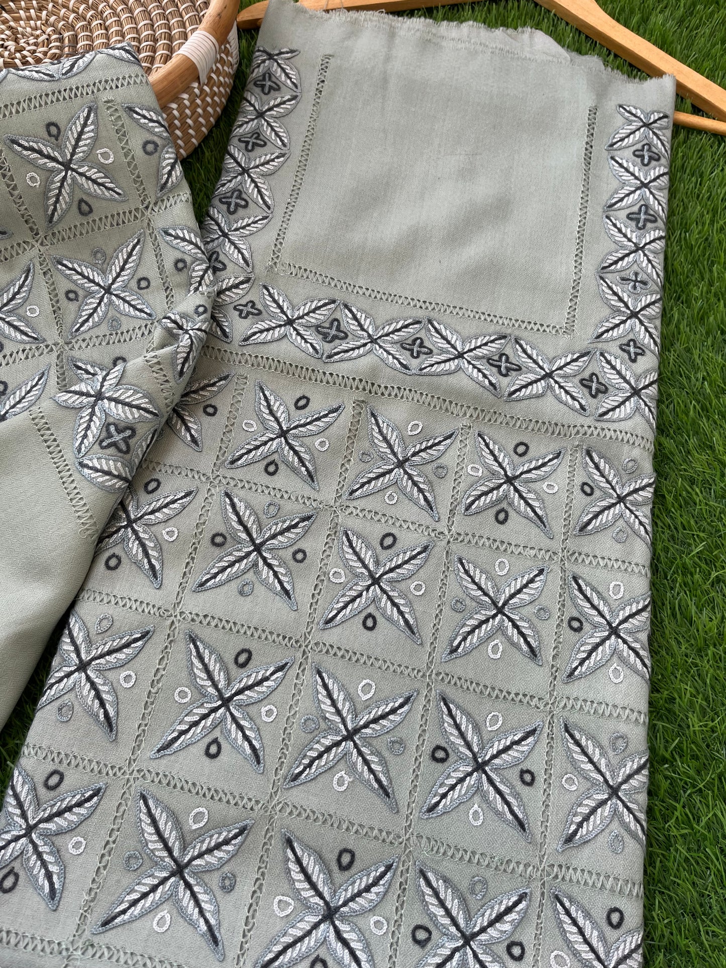 Woollen hand embroidered suit