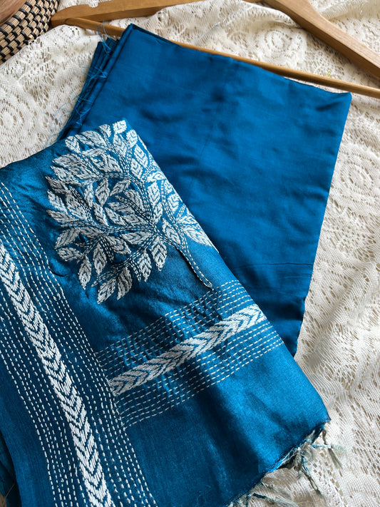 Silk Kantha Dupatta kurta Bottom fabric