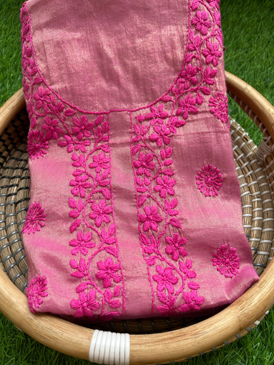 Tissue chikan work Kurti
