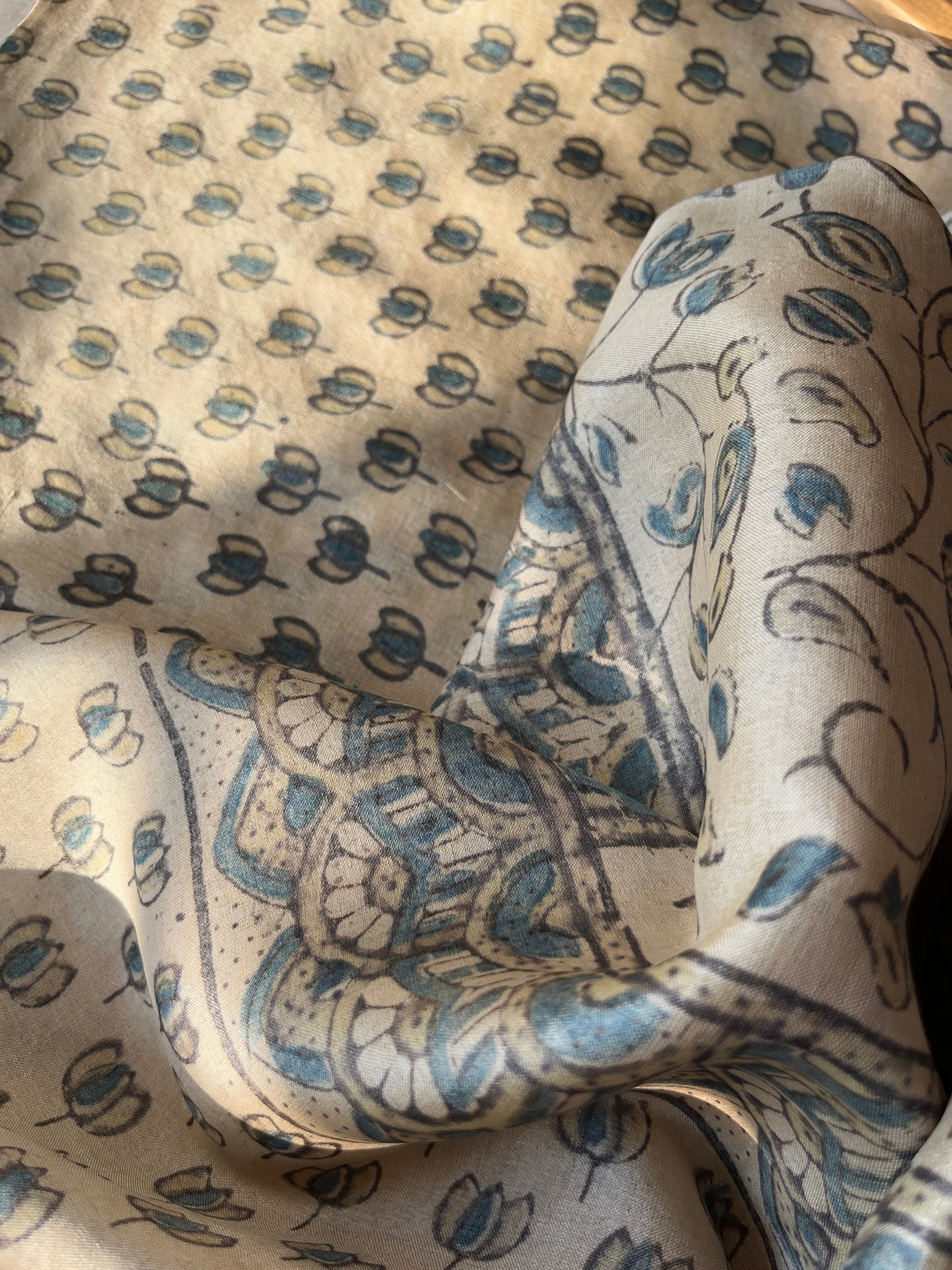 Tussar silk Ajrakh Kurta and dupatta