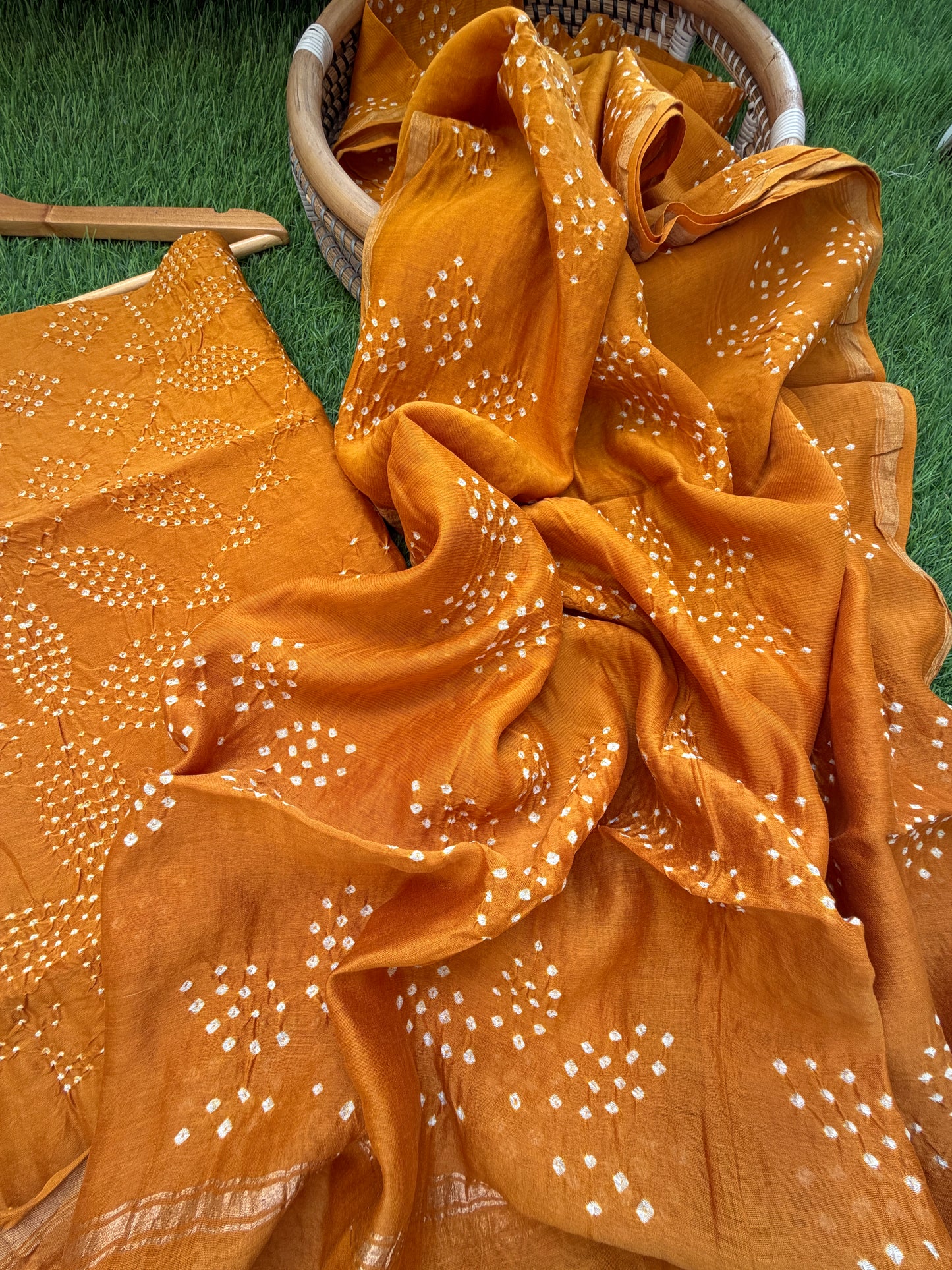 Chanderi Bandhani kurta dupatta
