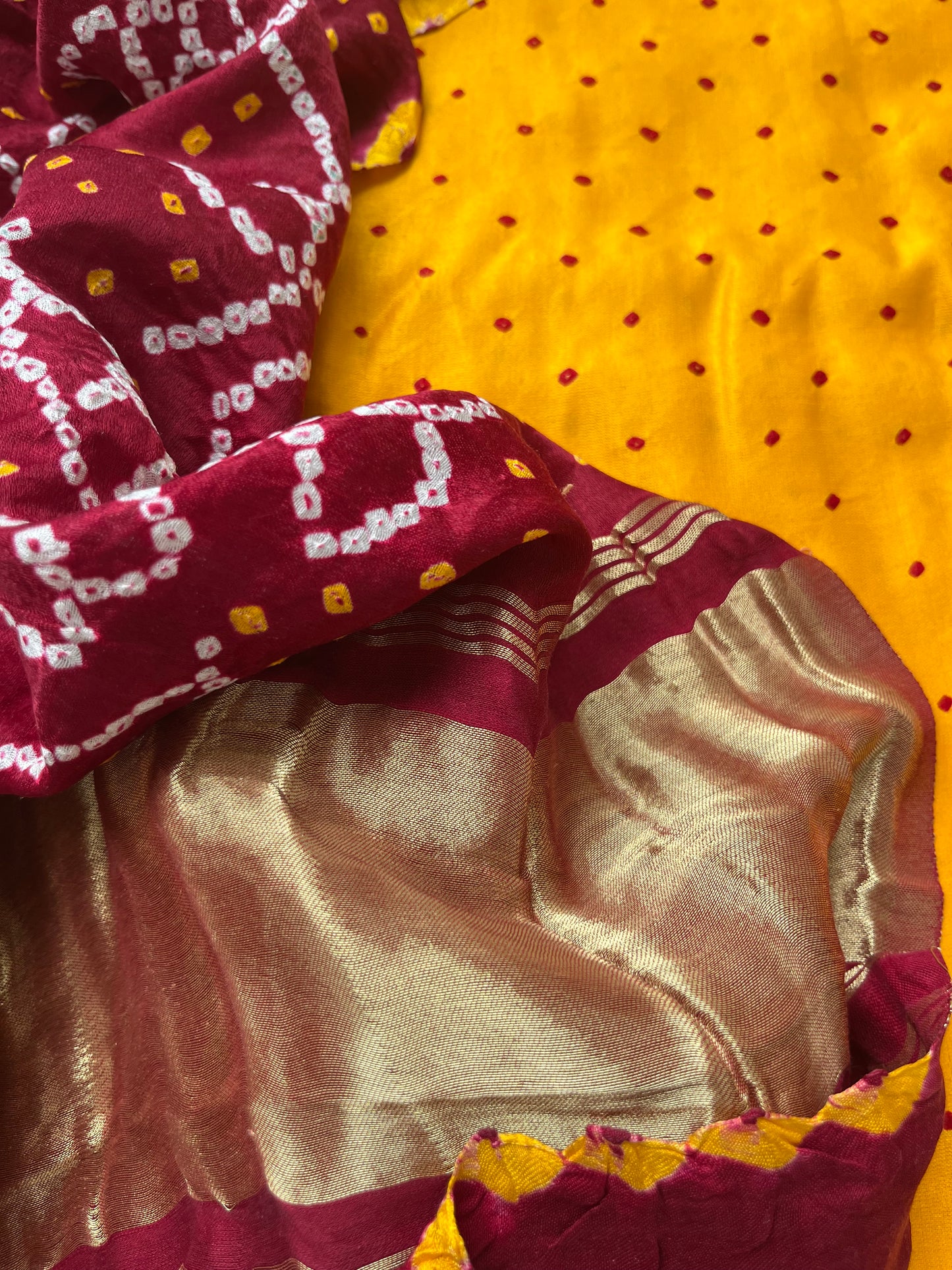 Gajji silk Bandhani dupatta kurta