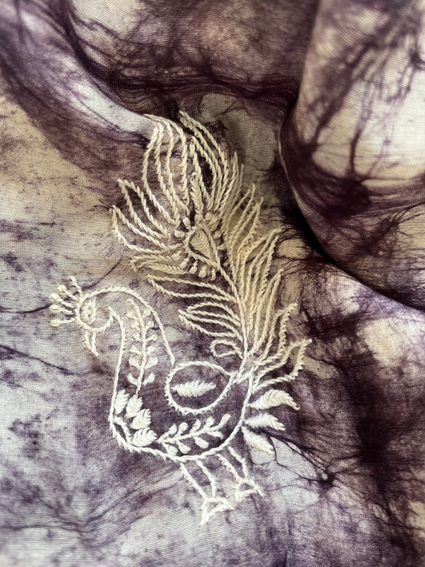 Baatik Chanderi chikankari Dupatta