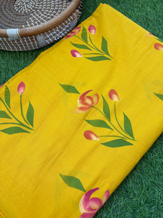 Hand painted fabric- Cotton florals