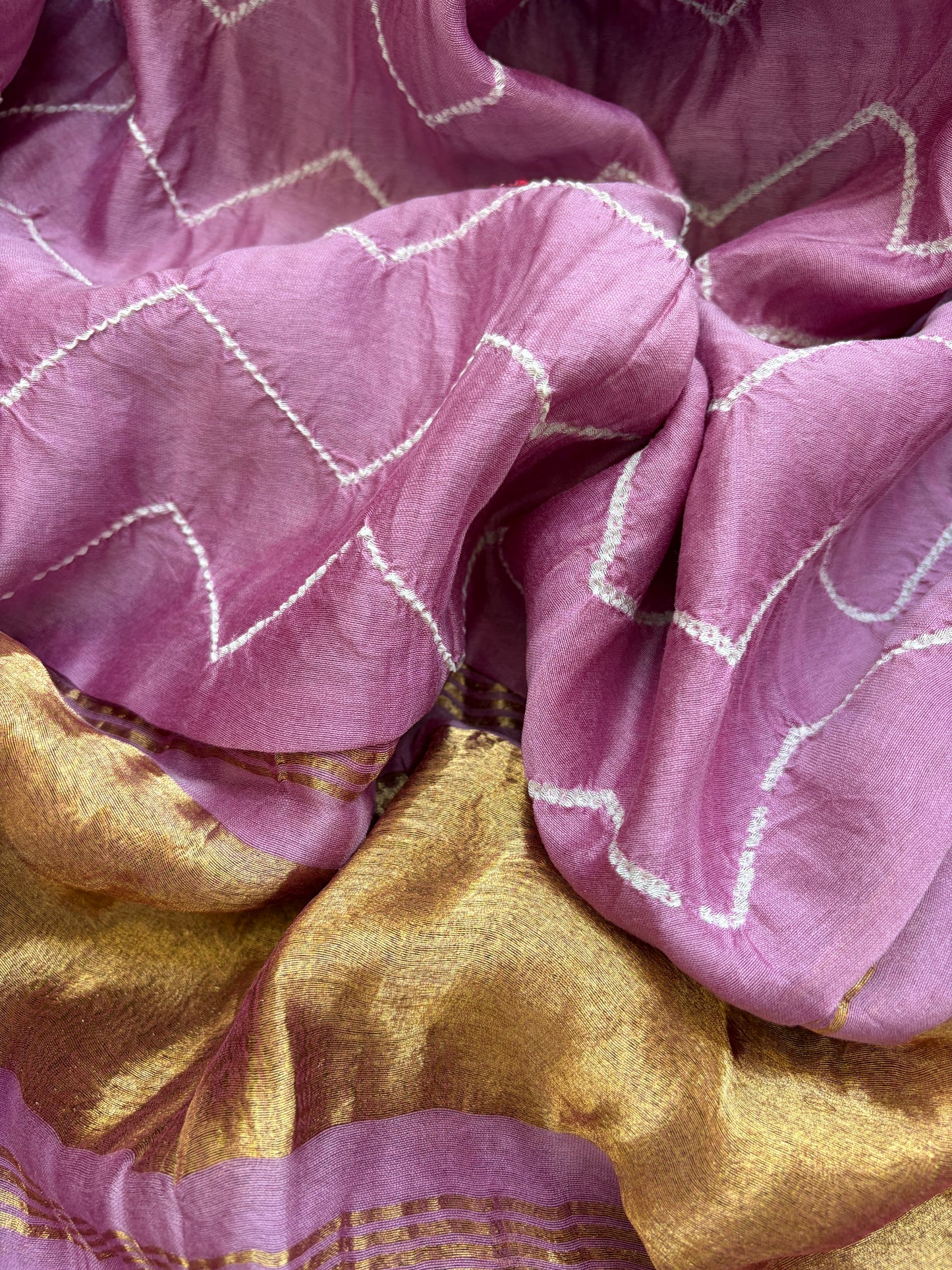 Bandhani Chanderi silk Dupatta
