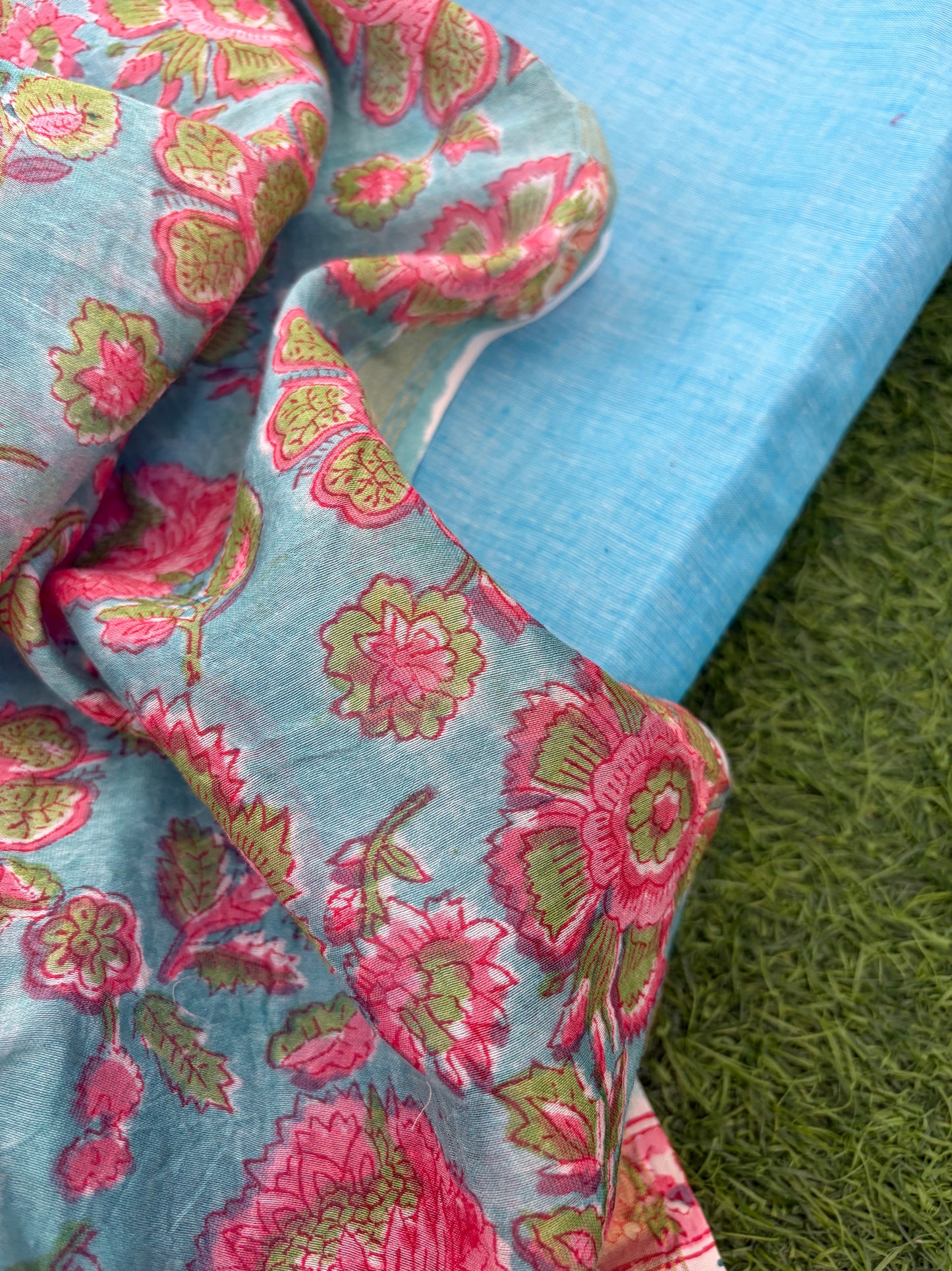 Mangalgiri kurta bottom fabric chanderi dupatta