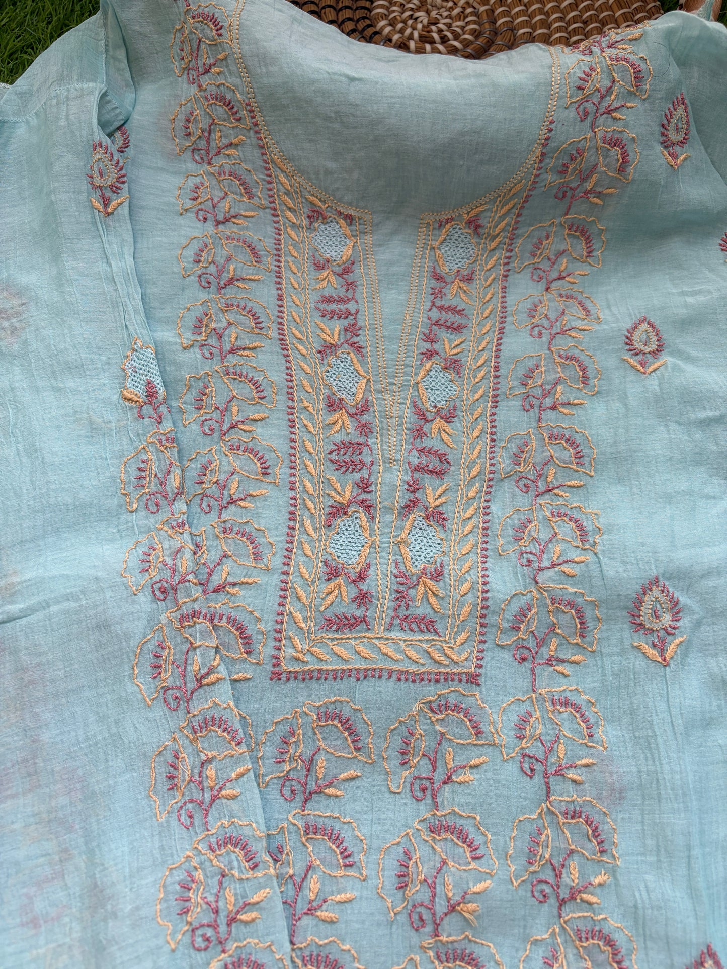 Chikankari chanderi Kurta