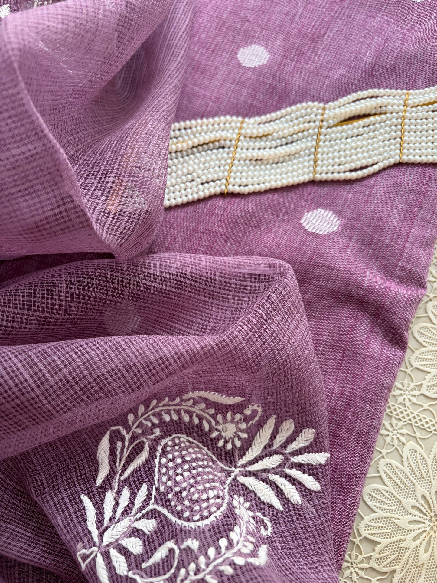Mangalgiri kurta Kota Doria chikankari dupatta