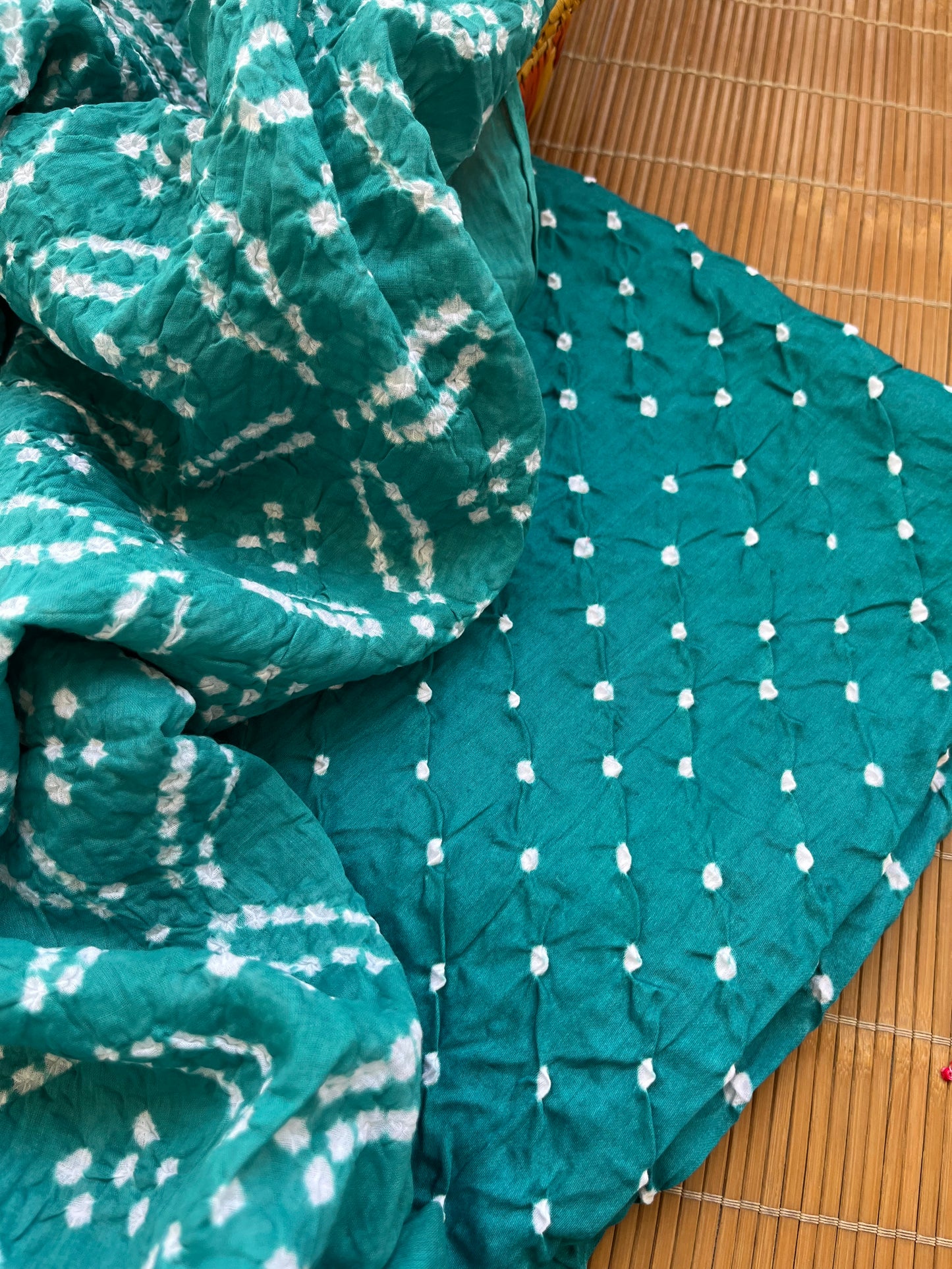 Cotton bandhani kurta dupatta