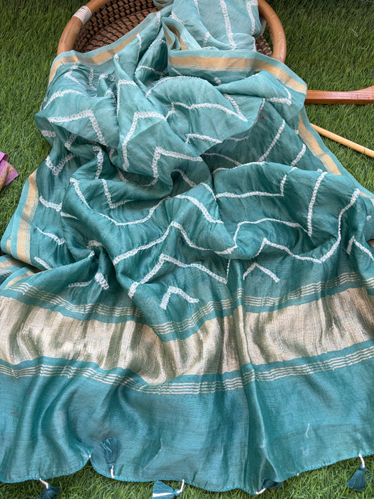 Bandhani Chanderi silk Dupatta