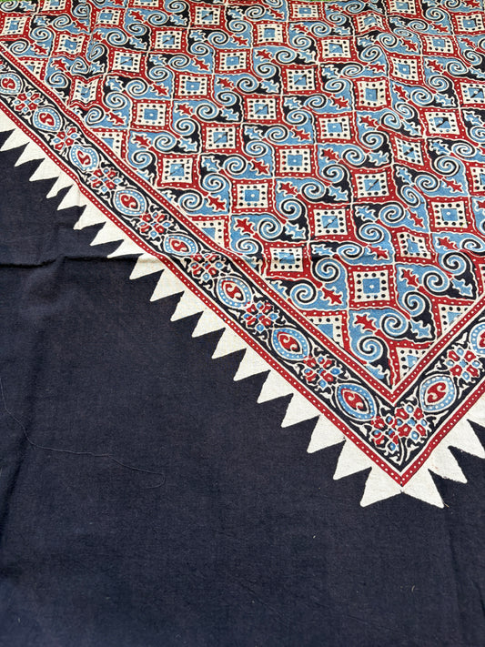 Cotton Ajrakh patterned fabric